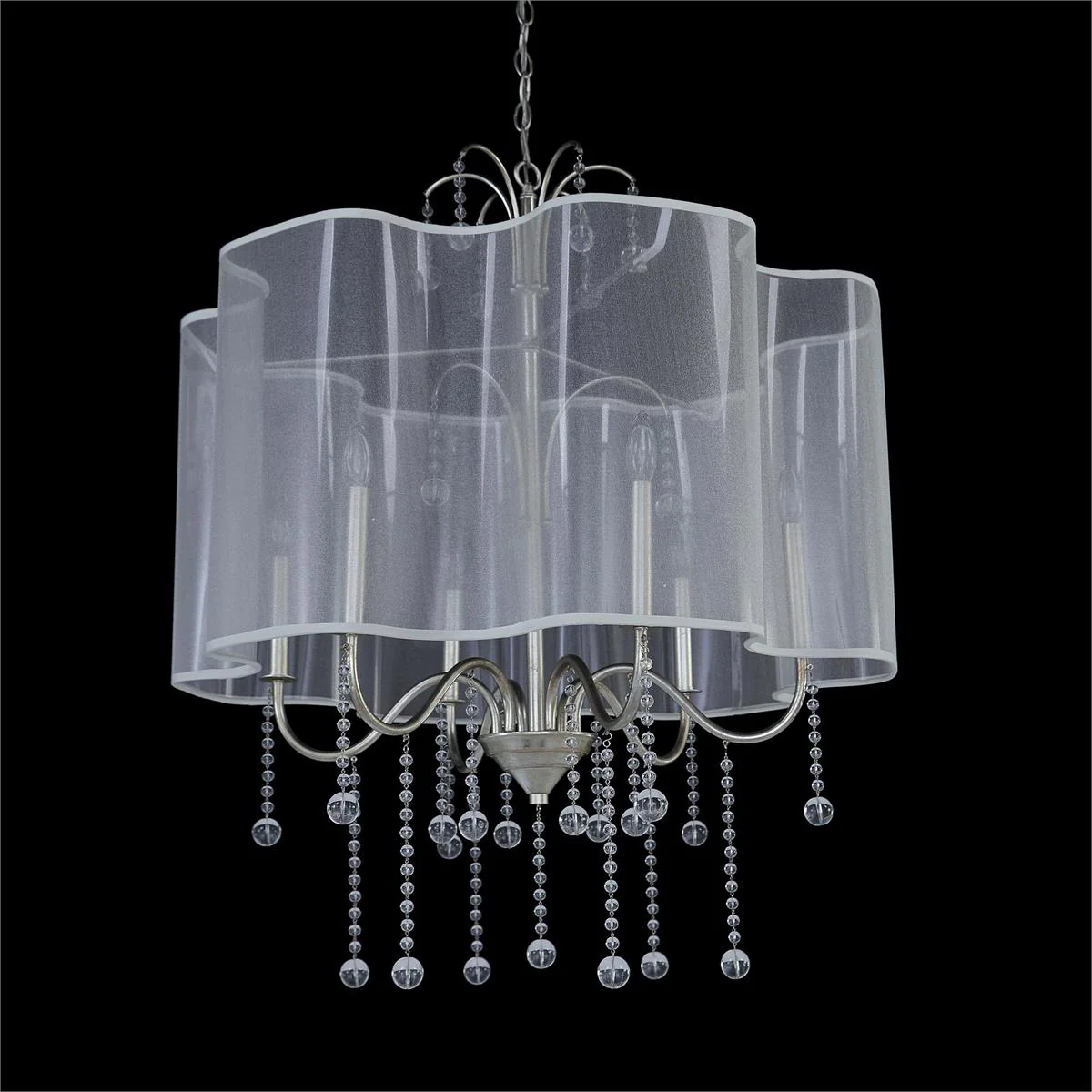 John Richard Antique Parisian Silver Six-Light Chandelier - Image 2