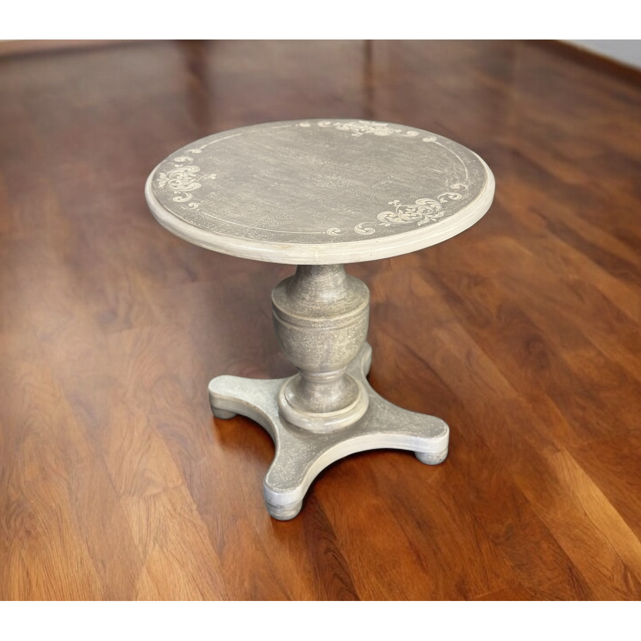Casa Bonita Peruvian Hand-Painted Carved Wood Allegra Round Table - Image 1