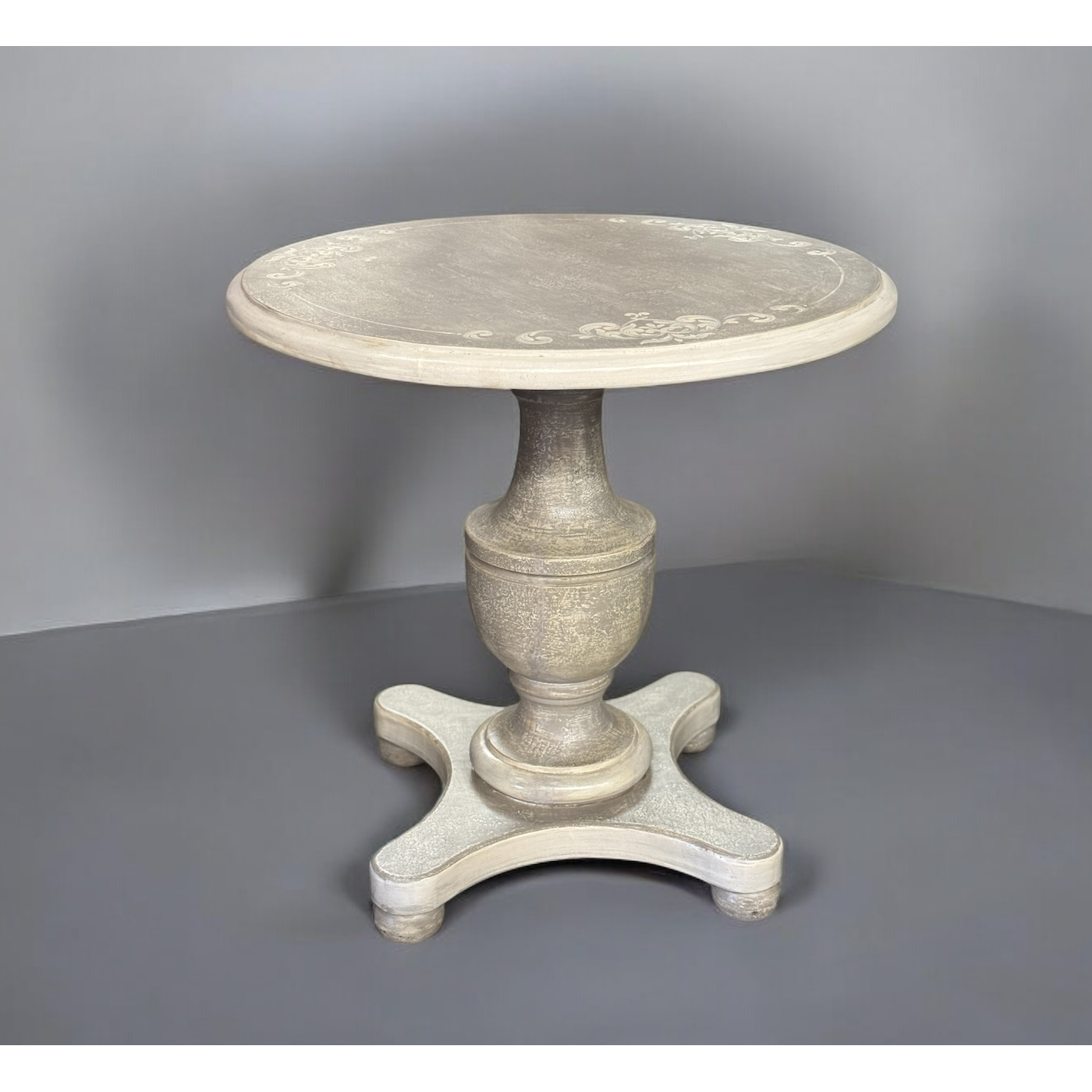 Casa Bonita Peruvian Hand-Painted Carved Wood Allegra Round Table - Image 2