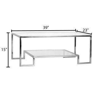 Surya Ascalon Modern Glass Top With Stainless Steel Base Coffee Table AOC-001 - Image 3