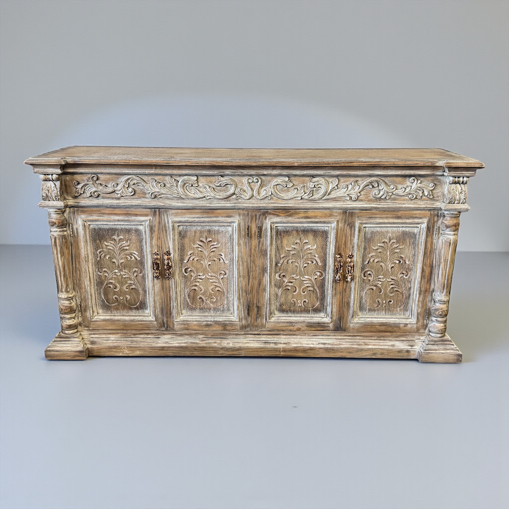 Casa Bonita Peruvian Hand-Painted Carved Wood Arroyo Buffet - Image 1