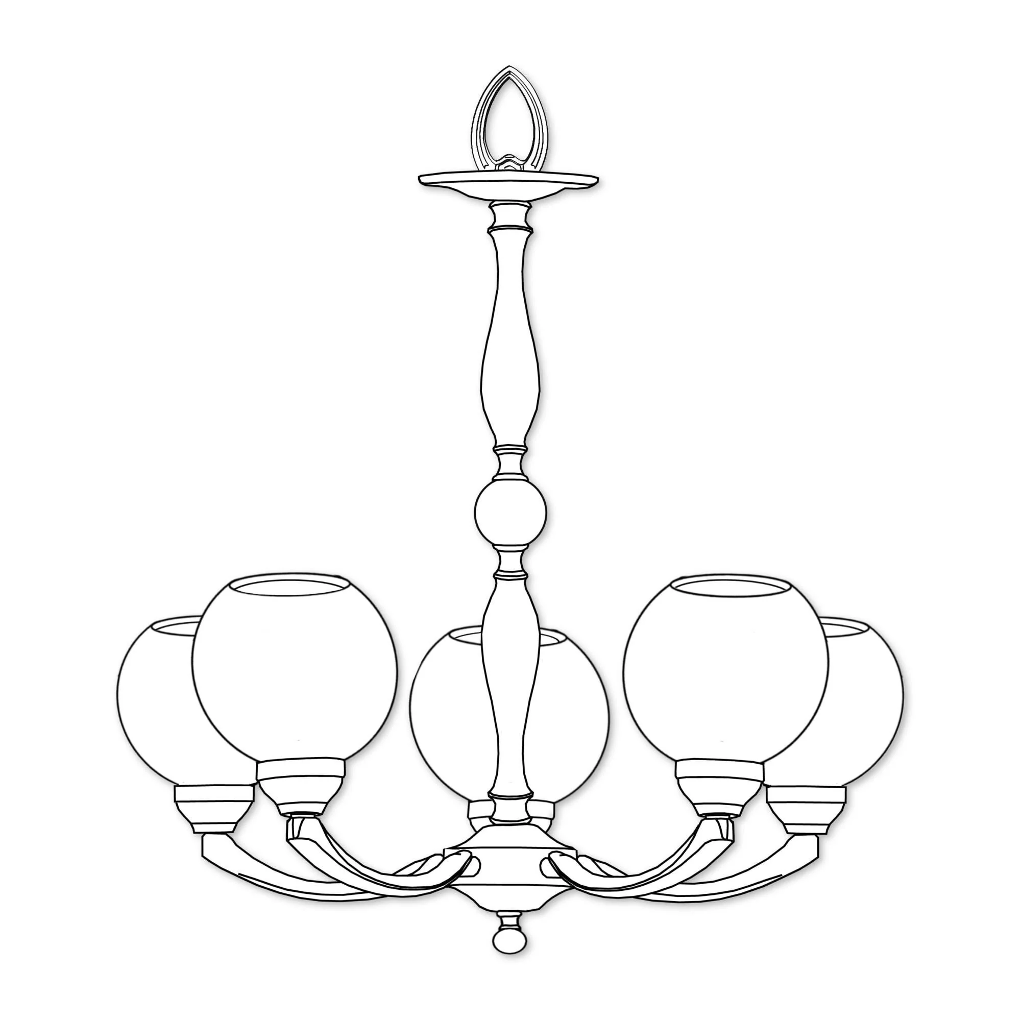 American Brass And Crystal Alabaster Globes 5 Light Chandelier Cp474063 - Image 1