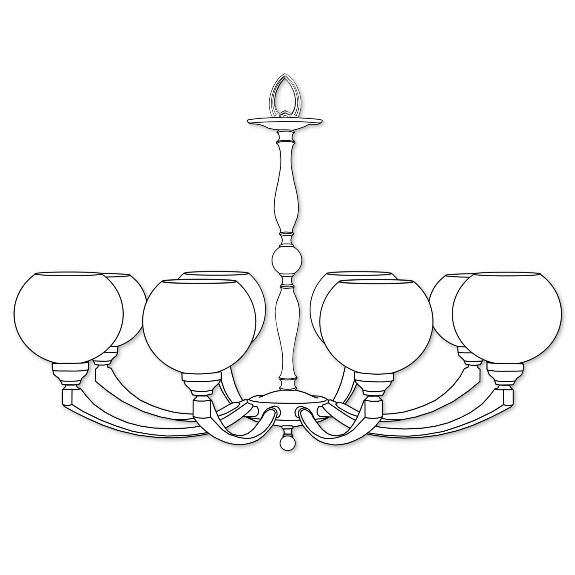 American Brass And Crystal Alabaster Globes 8 Light Chandelier Cp474065 - Image 1