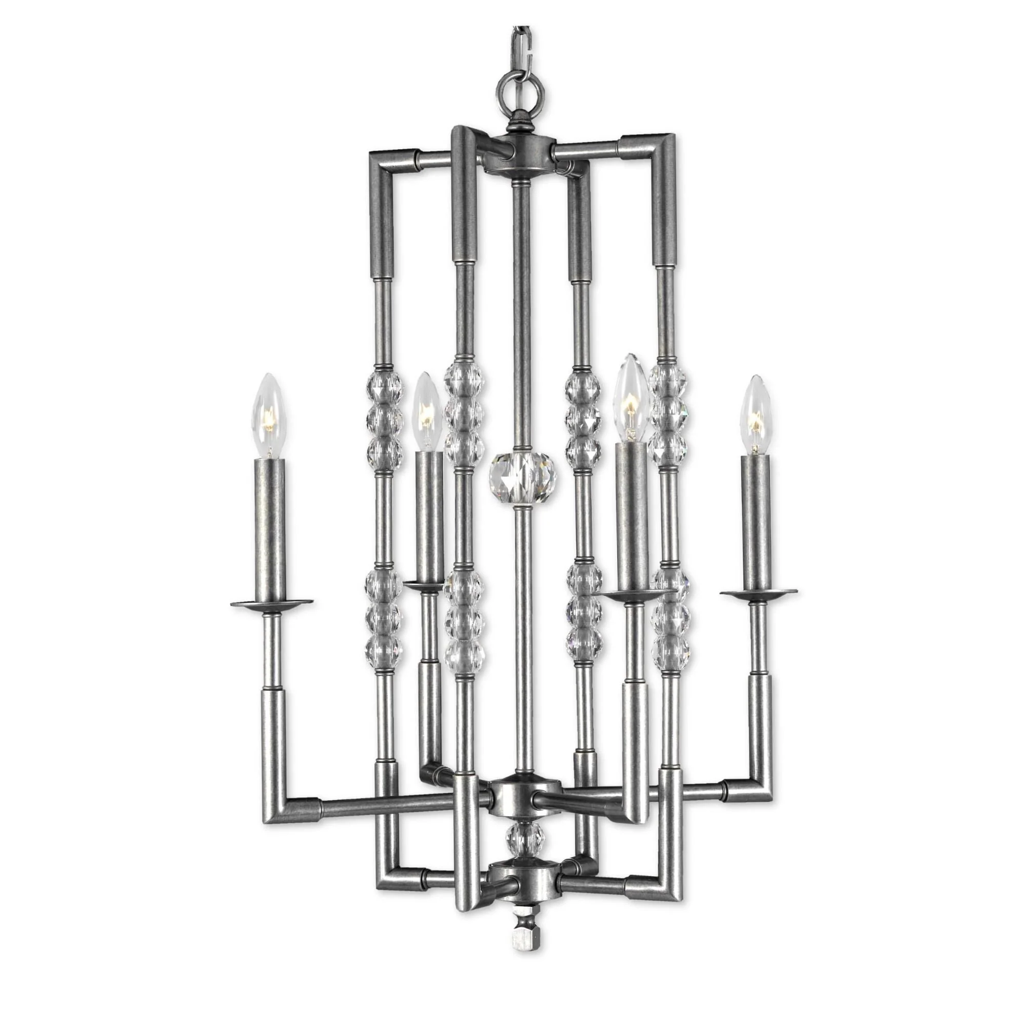 American Brass And Crystal Magro 4 Light Mini Chandelier Cp382916 - Image 2