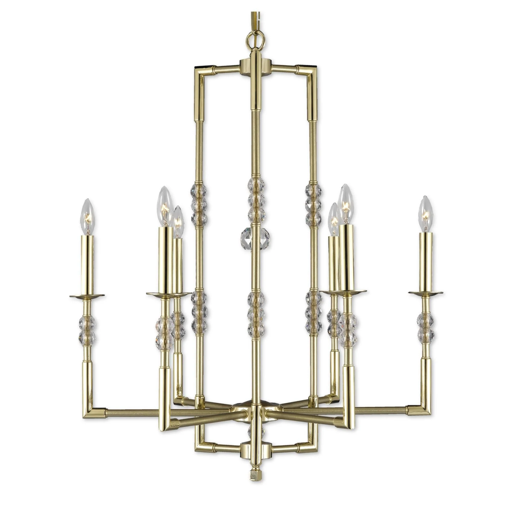 American Brass And Crystal Magro 6 Light Chandelier Cp382917 - Image 1