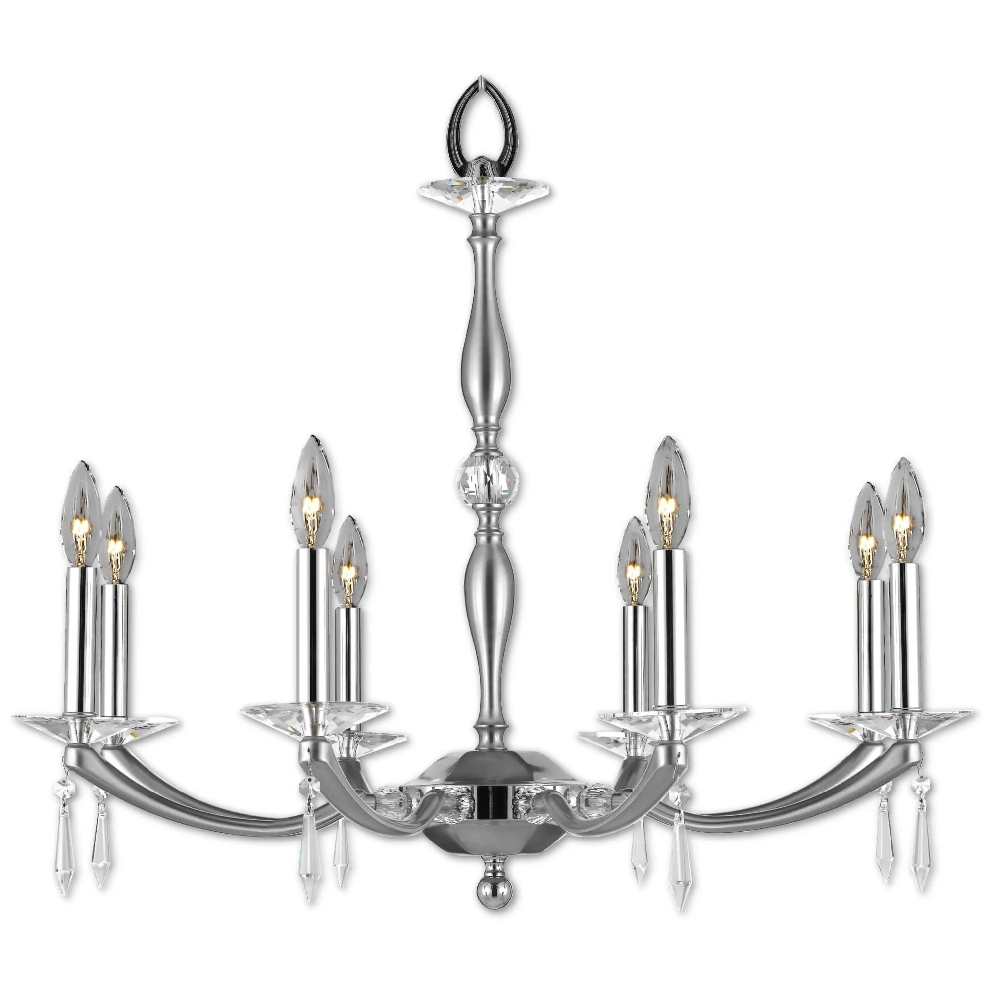 American Brass And Crystal Kensington 29 Inch 8 Light Chandelier Cp130921 - Image 1