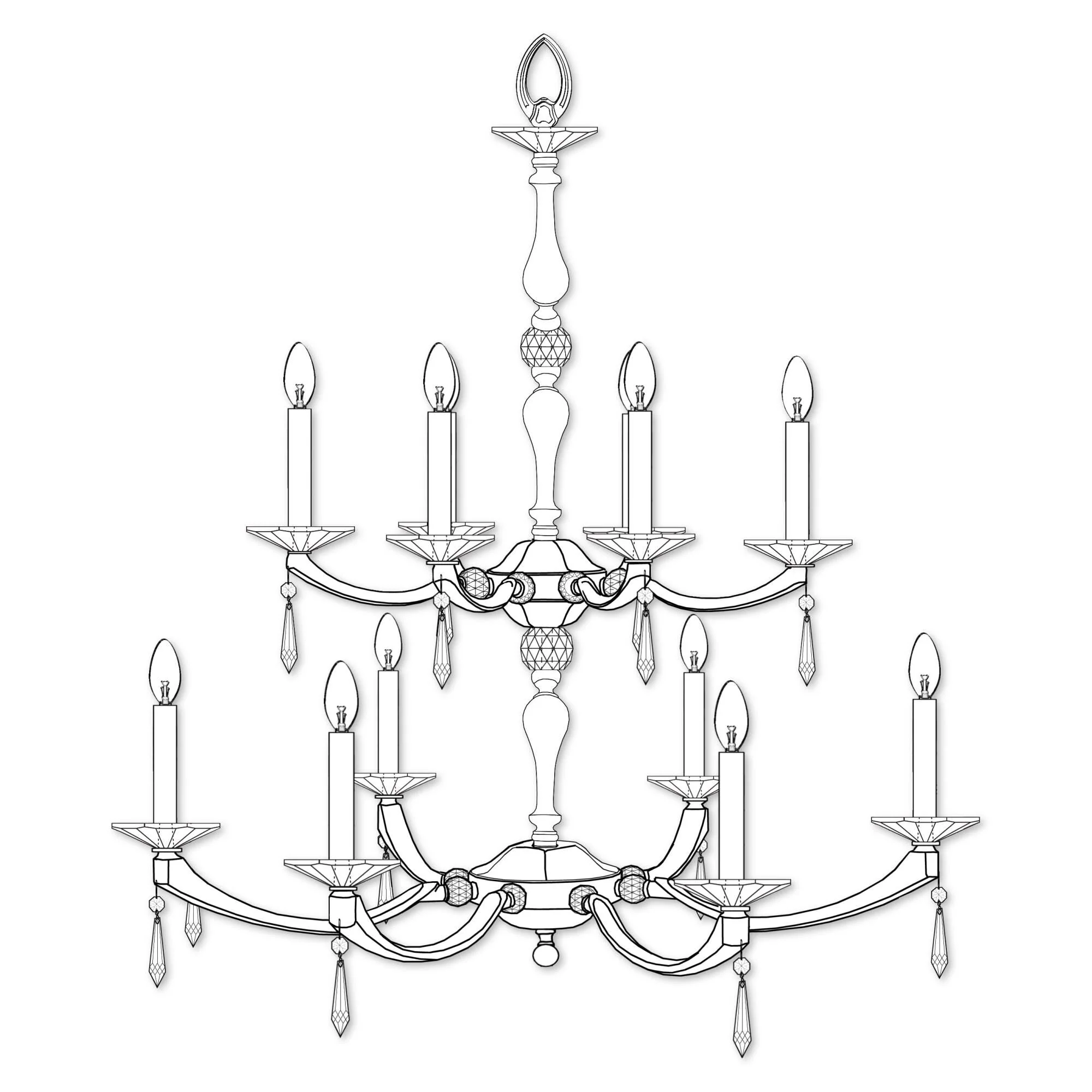 American Brass And Crystal American Brass And Crystal Kensington 12 Light Chandelier Cp477417 - Image 1