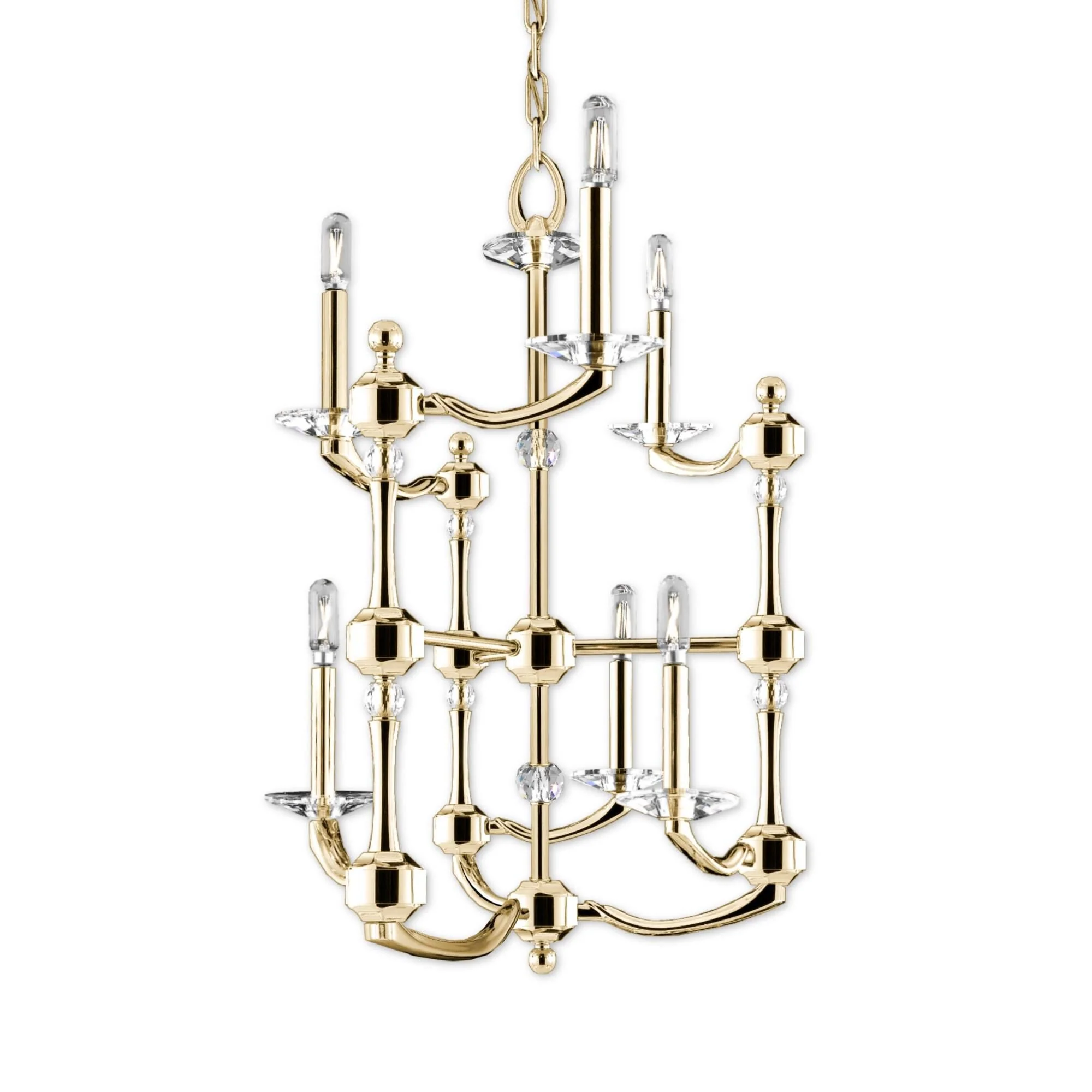 American Brass And Crystal American Brass And Crystal Kensington Helix 6 Light Mini Chandelier Cp477419 - Image 1