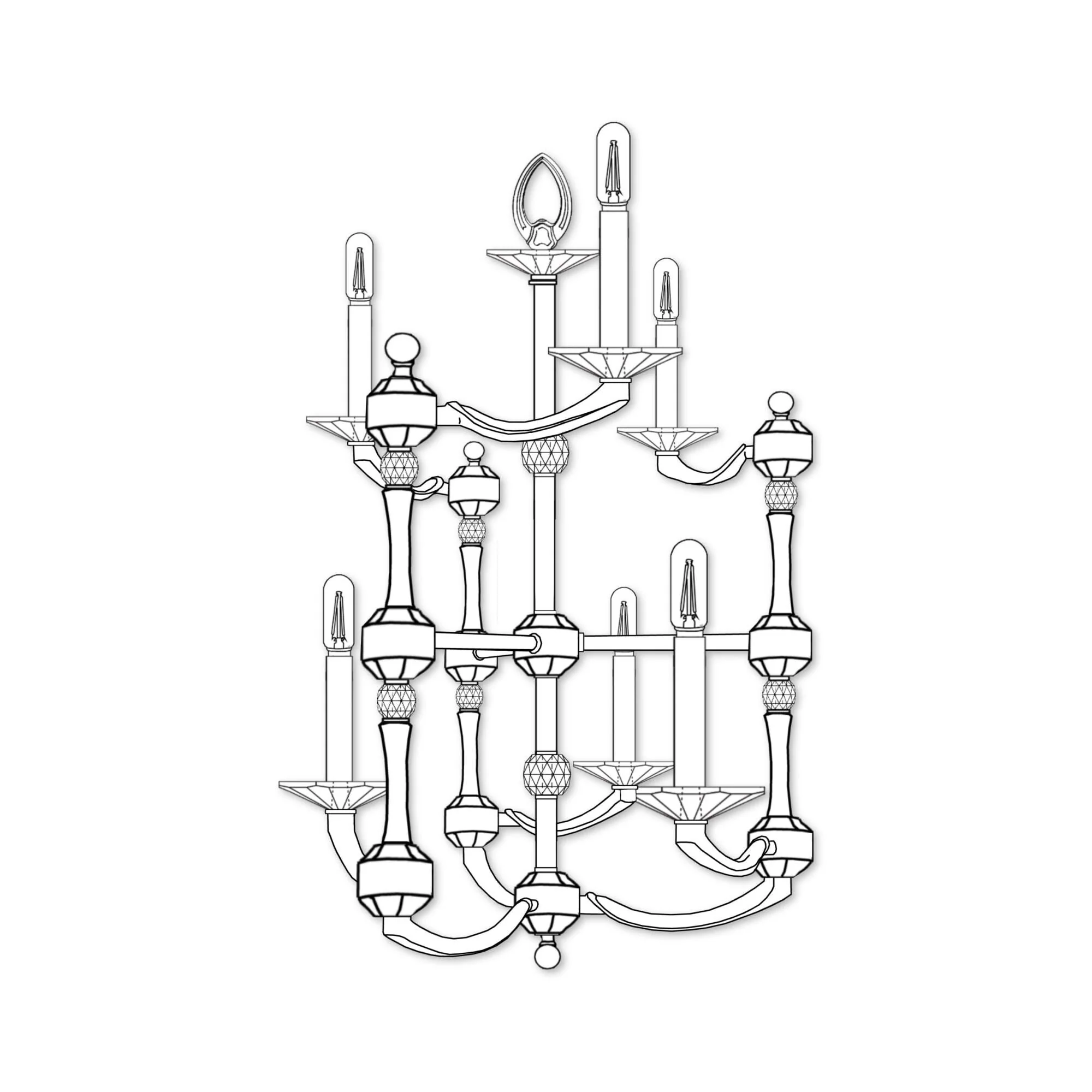 American Brass And Crystal American Brass And Crystal Kensington Helix 6 Light Mini Chandelier Cp477419 - Image 3