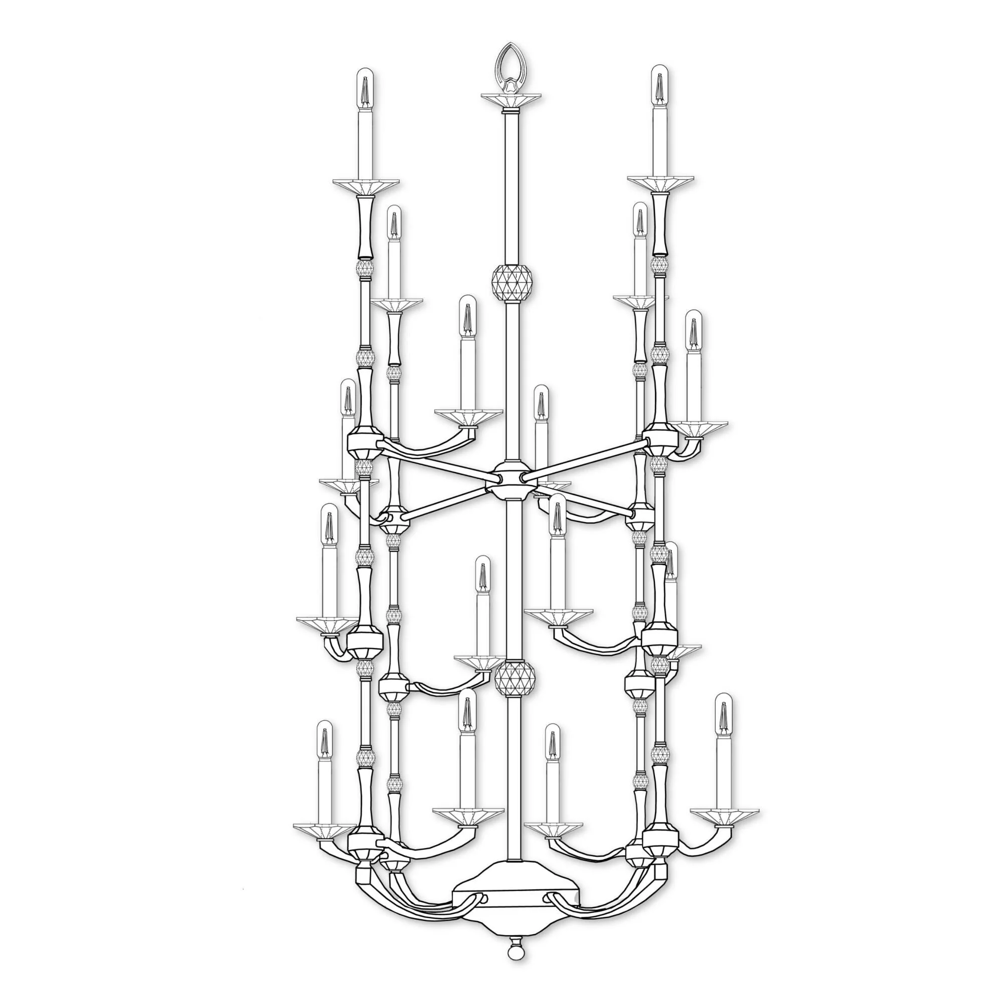 American Brass And Crystal American Brass And Crystal Kensington Helix 16 Light Chandelier Cp477420 - Image 2