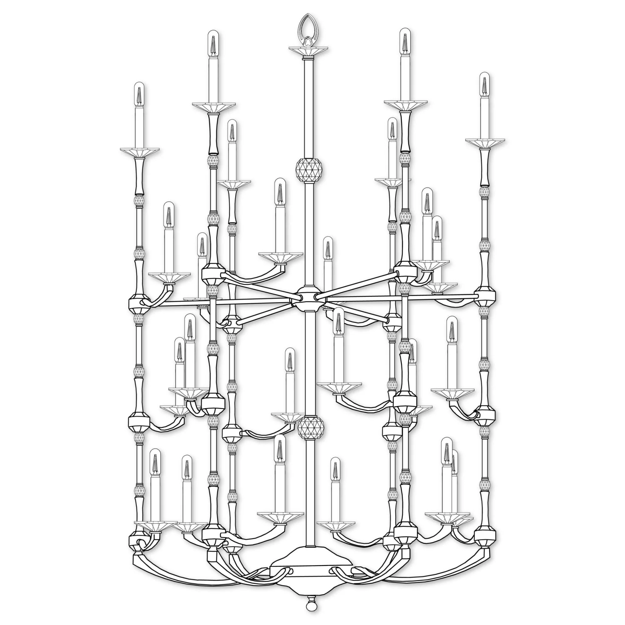 American Brass And Crystal American Brass And Crystal Kensington Helix 24 Light Chandelier Cp477421 - Image 3
