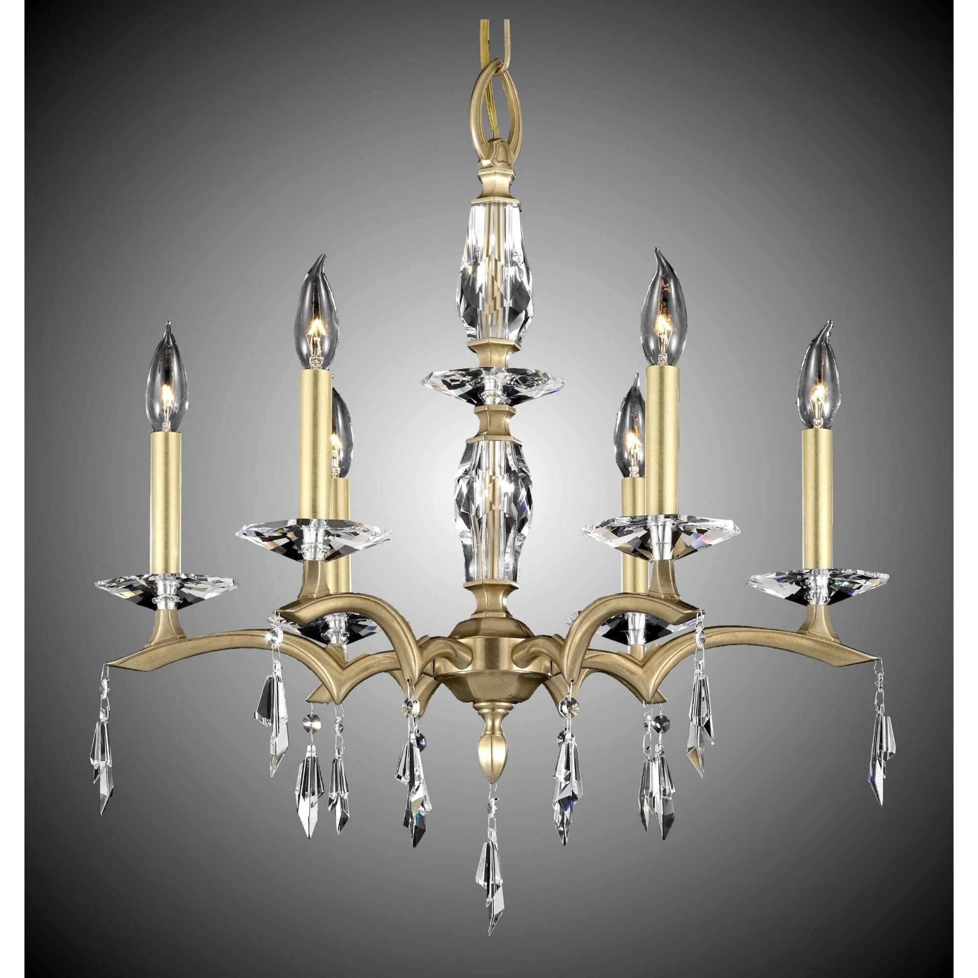 American Brass And Crystal Kaya 6 Light Mini Chandelier Cp282167 - Image 2