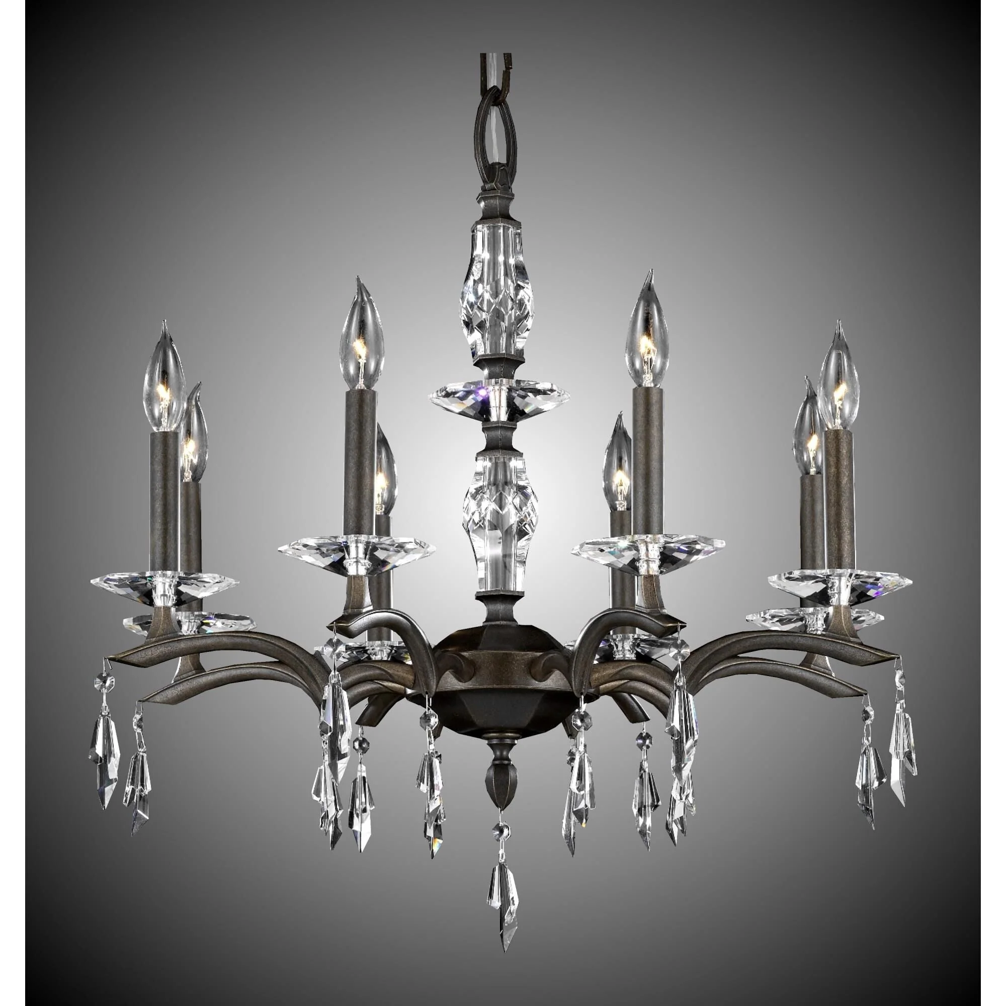 American Brass And Crystal Kaya 8 Light Chandelier Cp130946 - Image 2