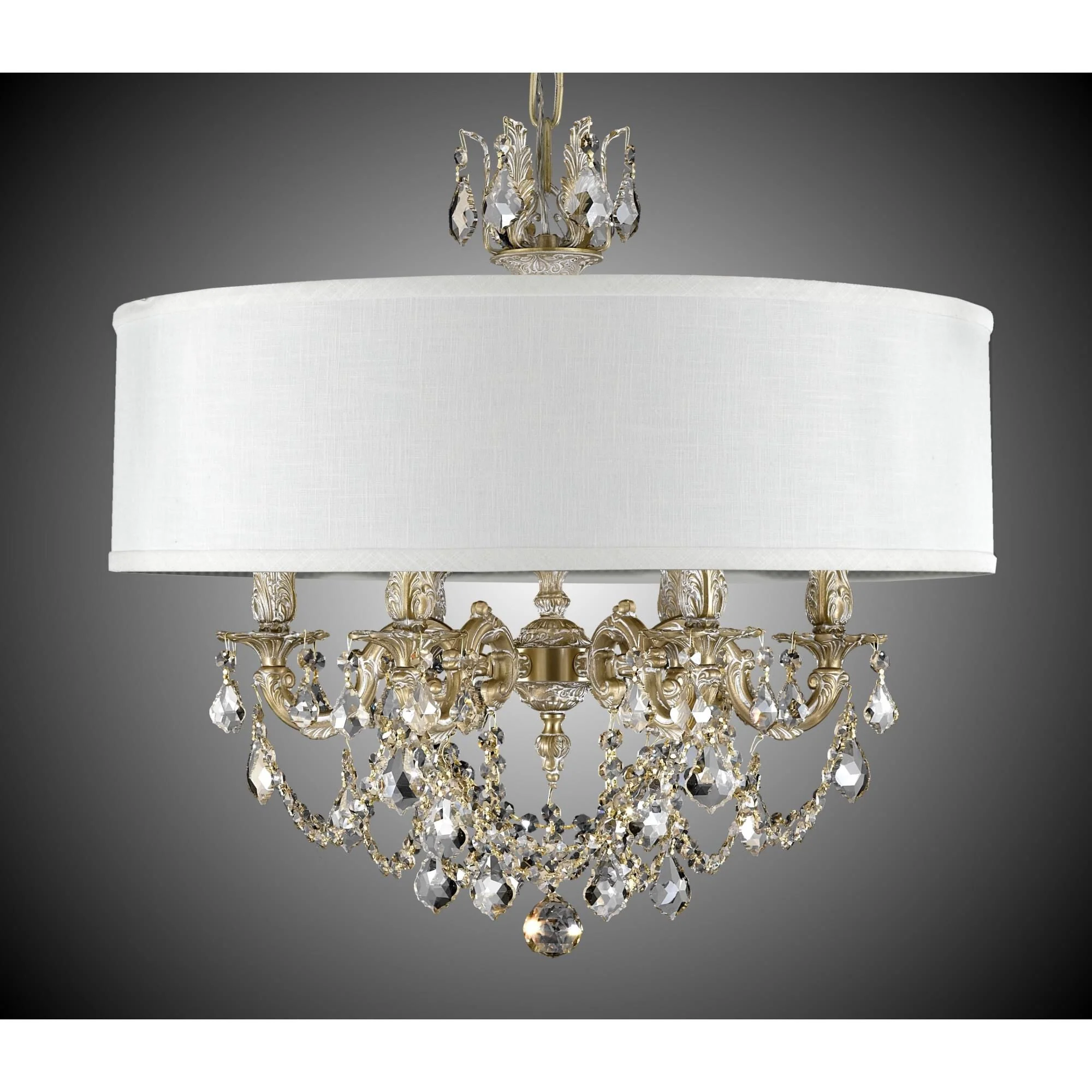 American Brass And Crystal Llydia 6 Light Chandelier Cp294412 - Image 1