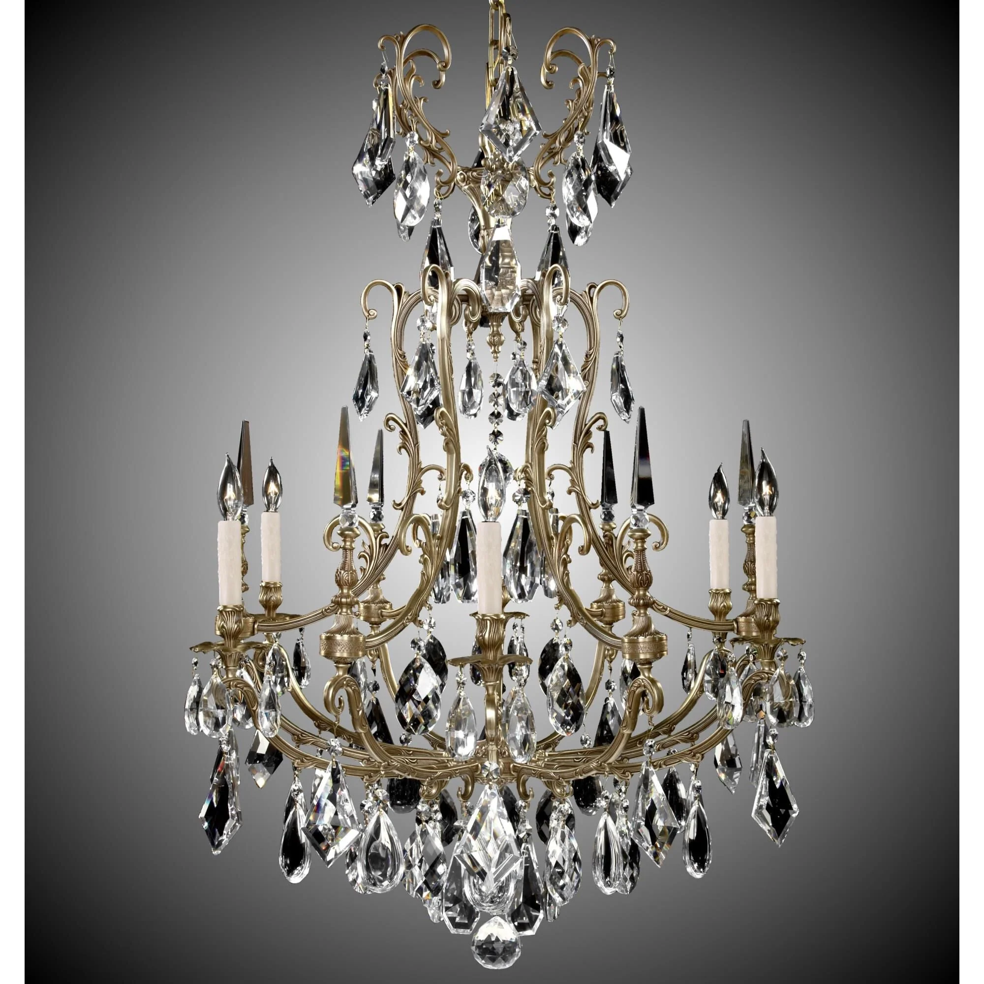 American Brass And Crystal Parisian 6 Light Chandelier Cp306560 - Image 1
