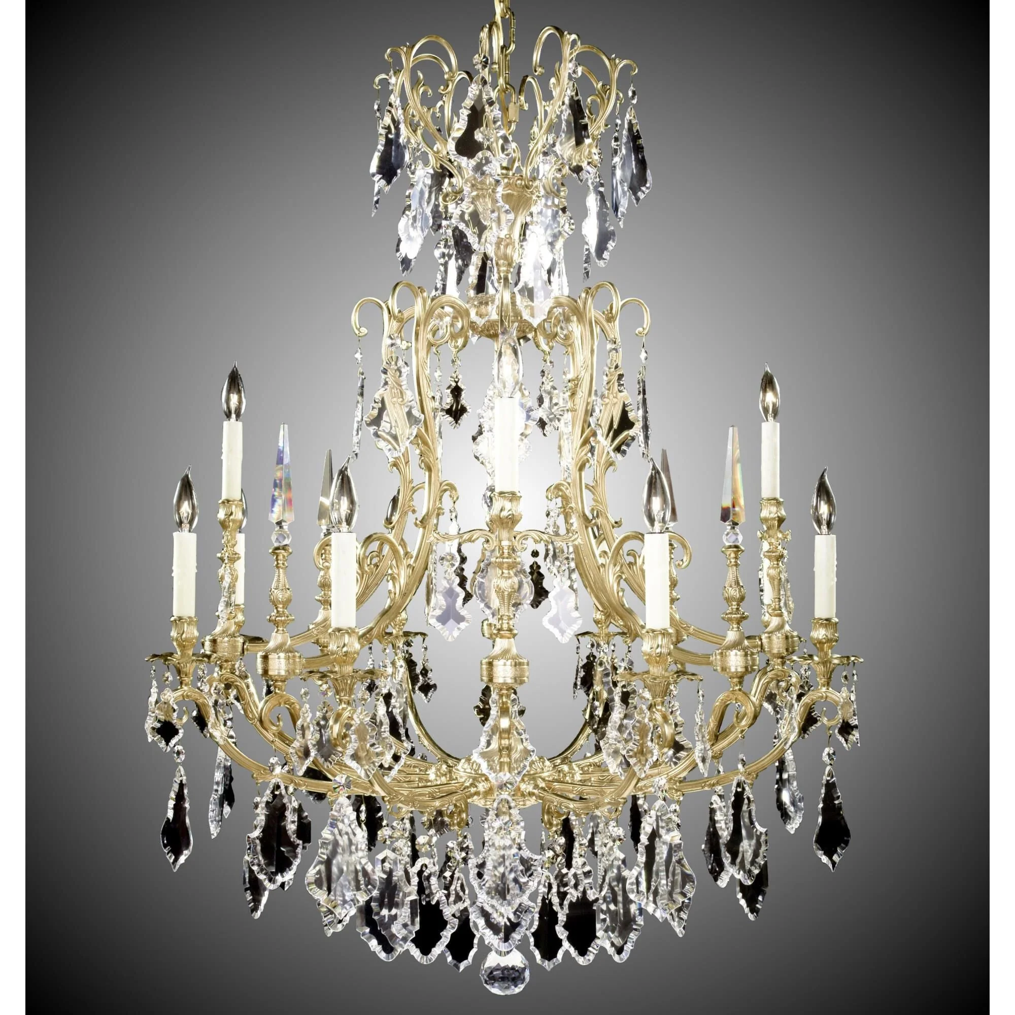 American Brass And Crystal Parisian 12 Light Chandelier Cp308156 - Image 1