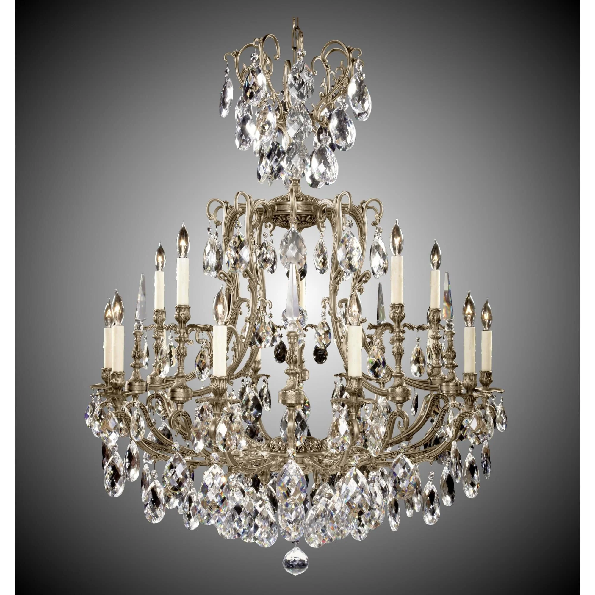 American Brass And Crystal Parisian 15 Light Chandelier Cp308566 - Image 1