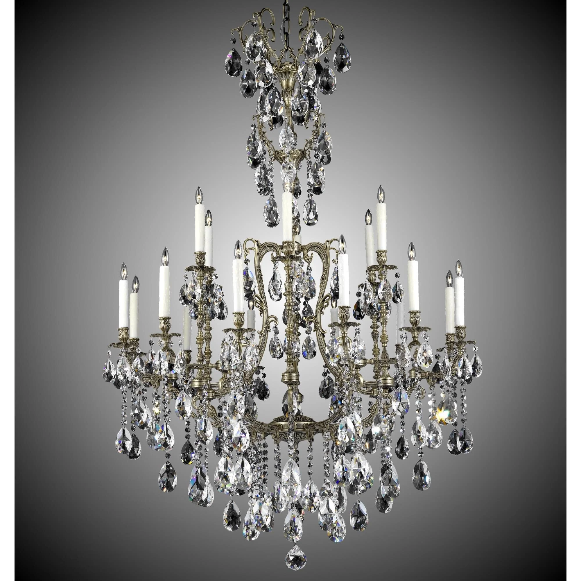 American Brass And Crystal Parisian 18 Light Chandelier Cp382924 - Image 2