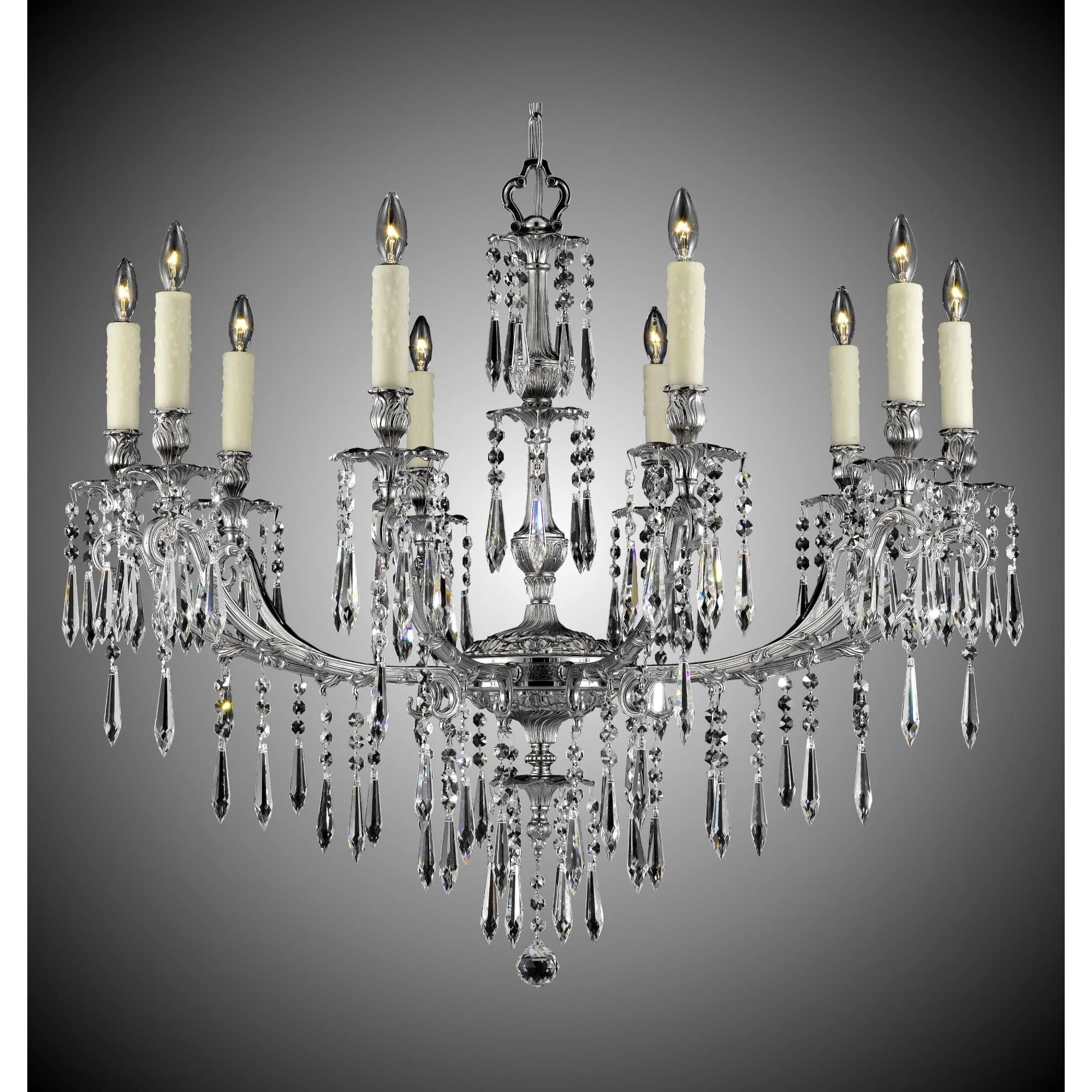 American Brass And Crystal Parisian 10 Light Chandelier Cp312720 - Image 1