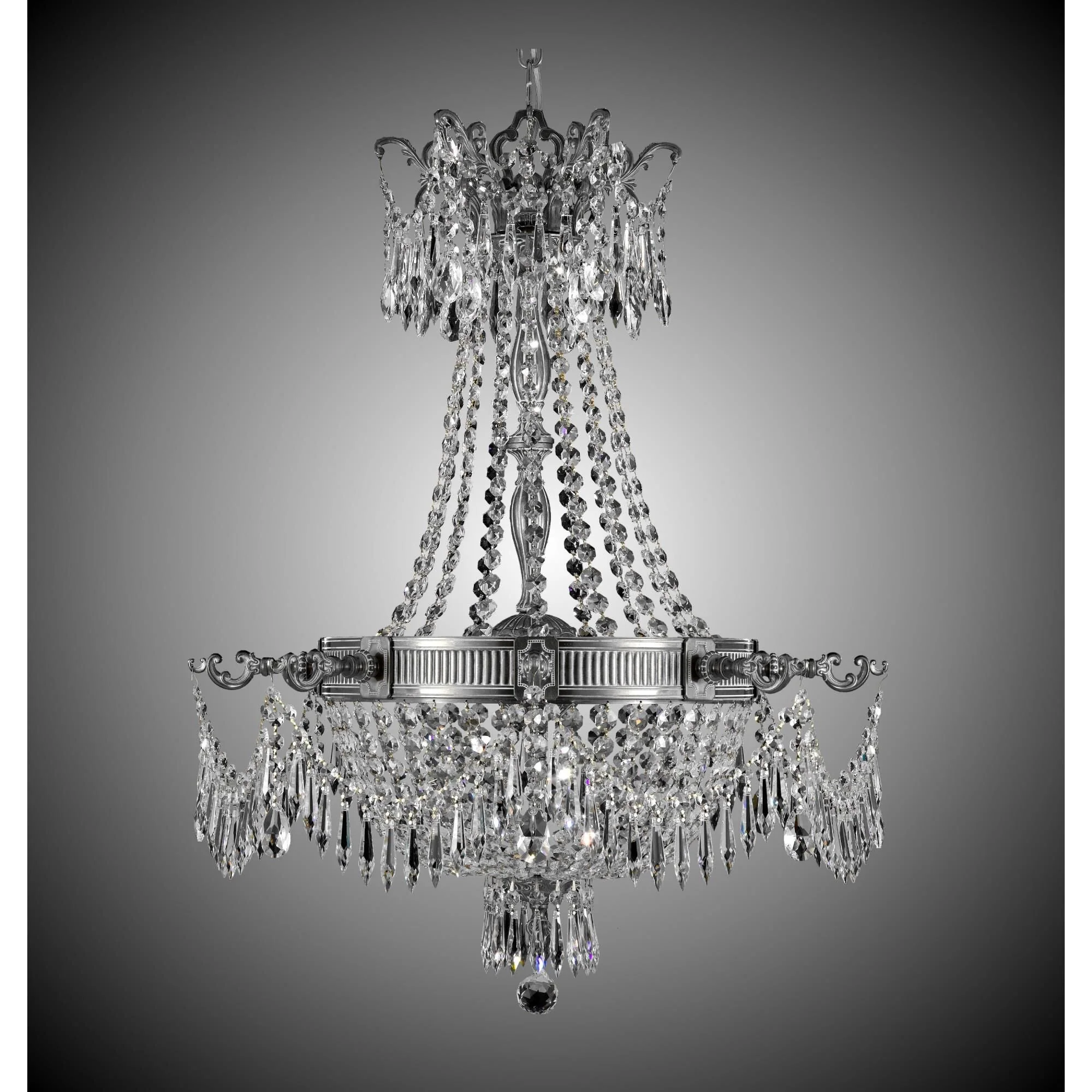 American Brass And Crystal Valencia 19 Inch 6 Light Mini Chandelier Cp312910 - Image 2