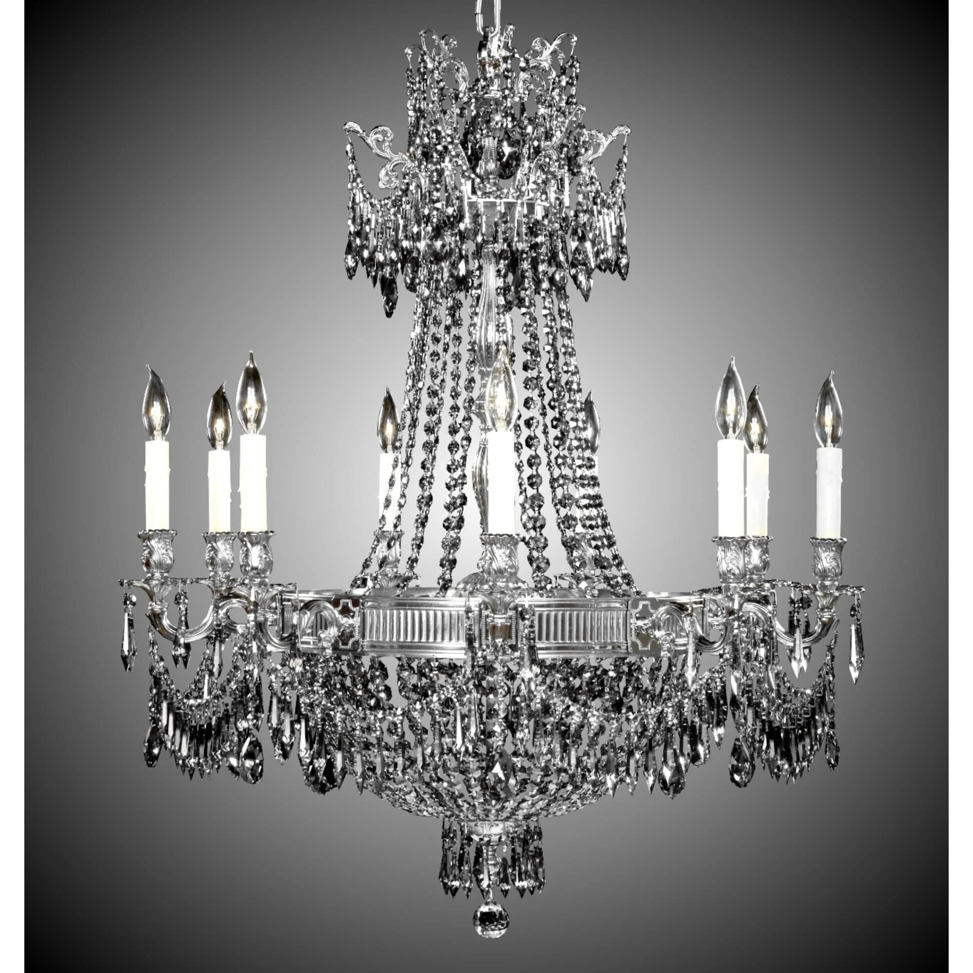 American Brass And Crystal Valencia 32 Inch 18 Light Chandelier Cp313139 - Image 2