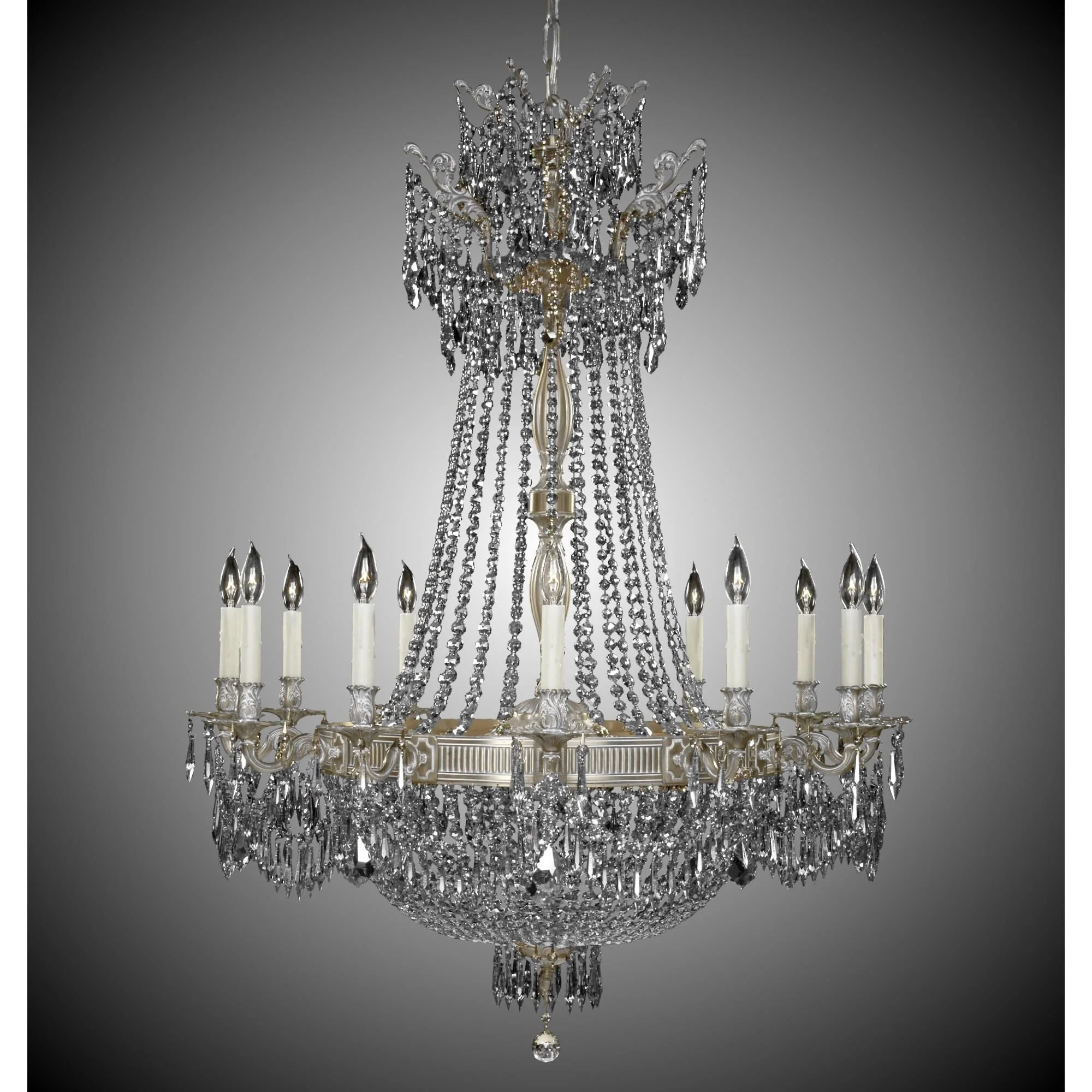 American Brass And Crystal Valencia 40 Inch 24 Light Chandelier Cp313189 - Image 2
