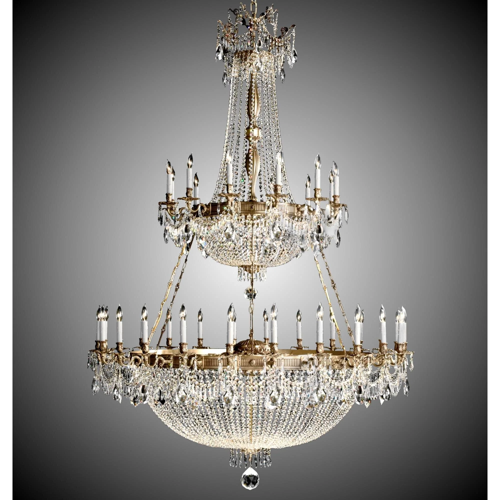 American Brass And Crystal Valencia 64 Inch 72 Light Chandelier Cp313355 - Image 1