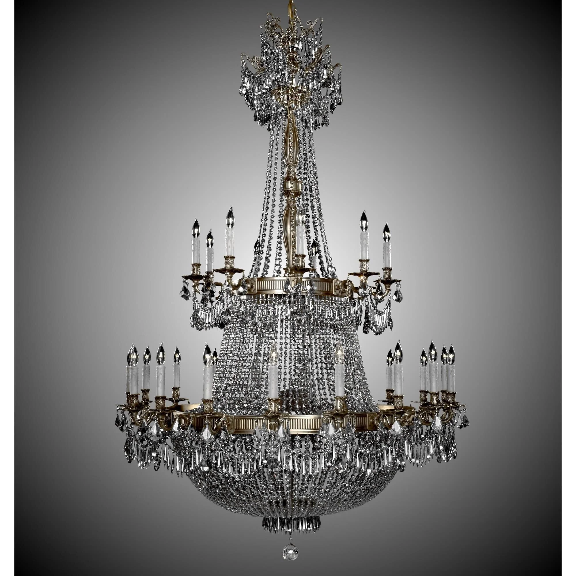 American Brass And Crystal Valencia 50 Inch 54 Light Chandelier Cp313467 - Image 2