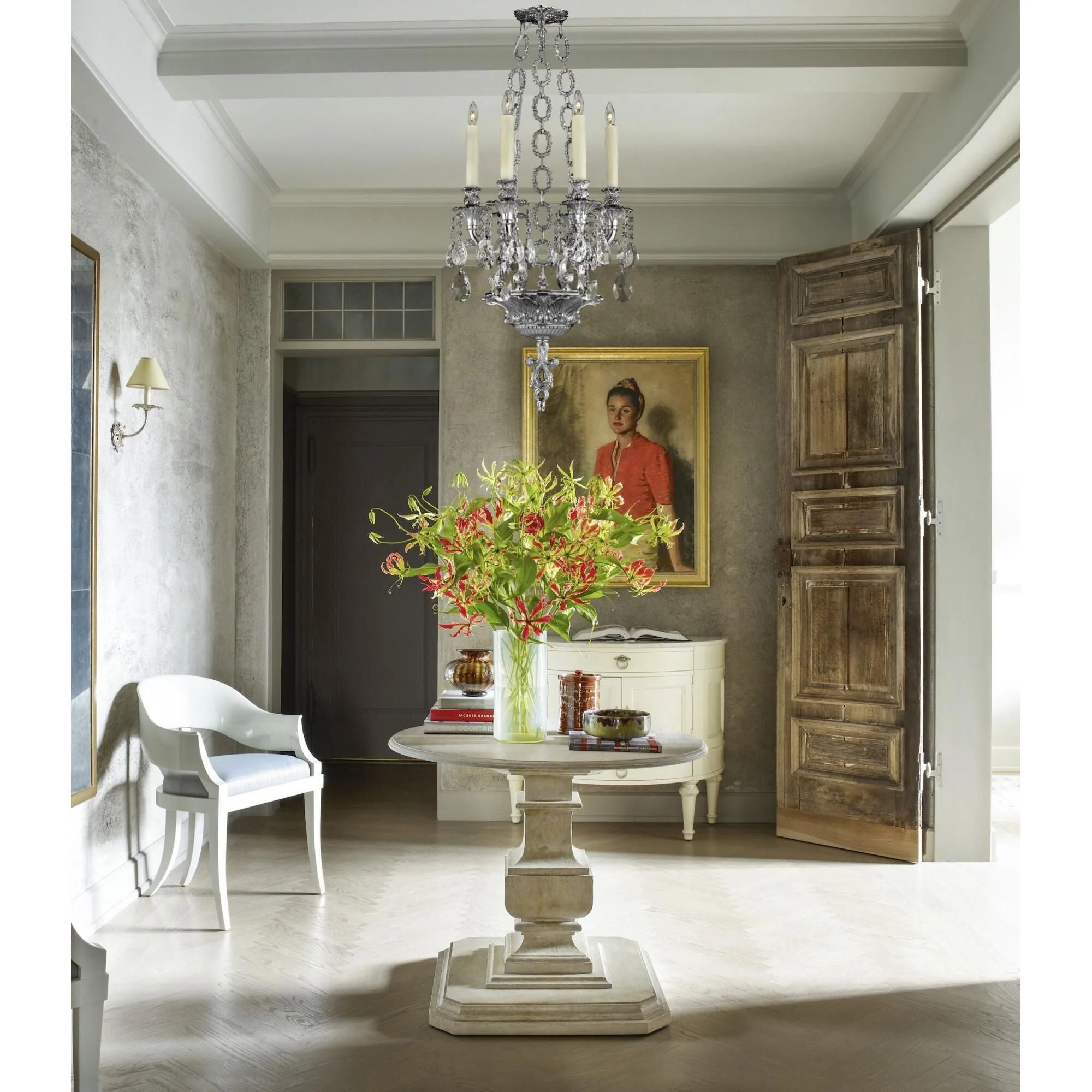 American Brass And Crystal Blairsden 6 Light Mini Chandelier Cp314203 - Image 1