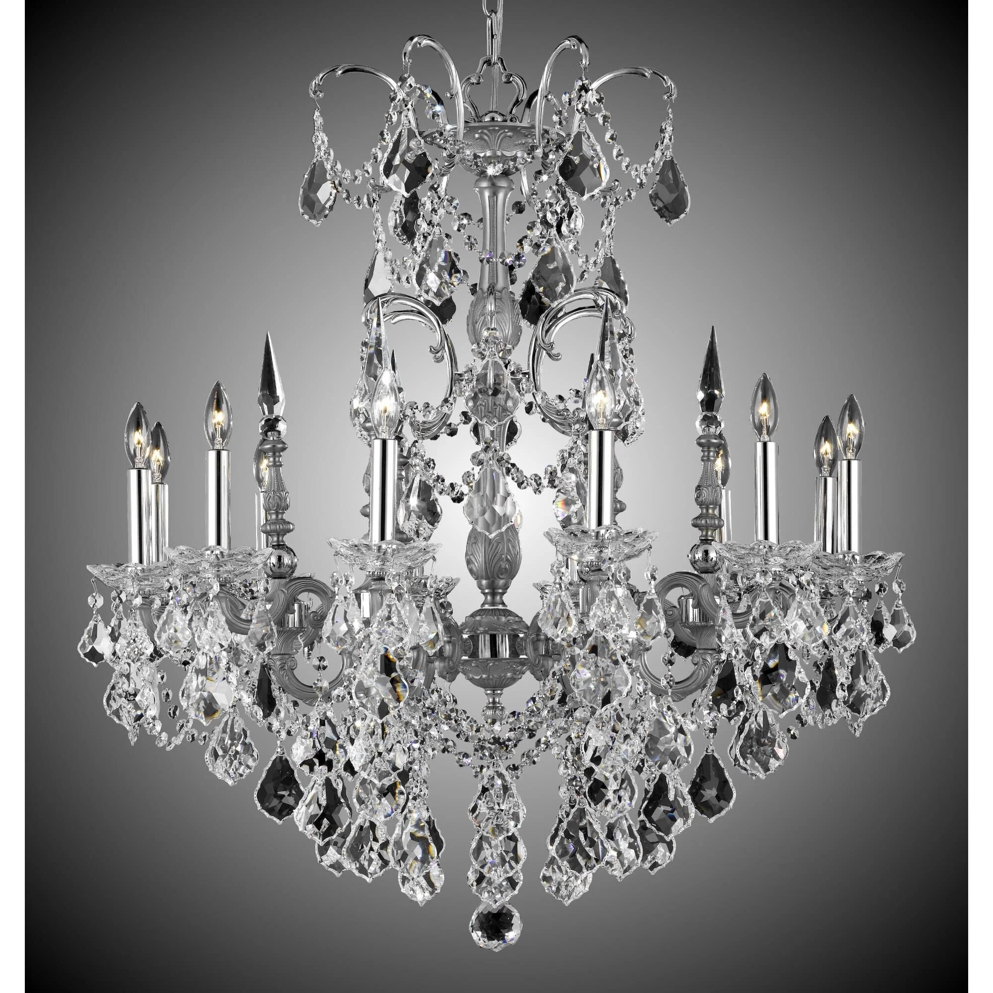 American Brass And Crystal Venetian 32 Inch 12 Light Chandelier Cp131024 - Image 2