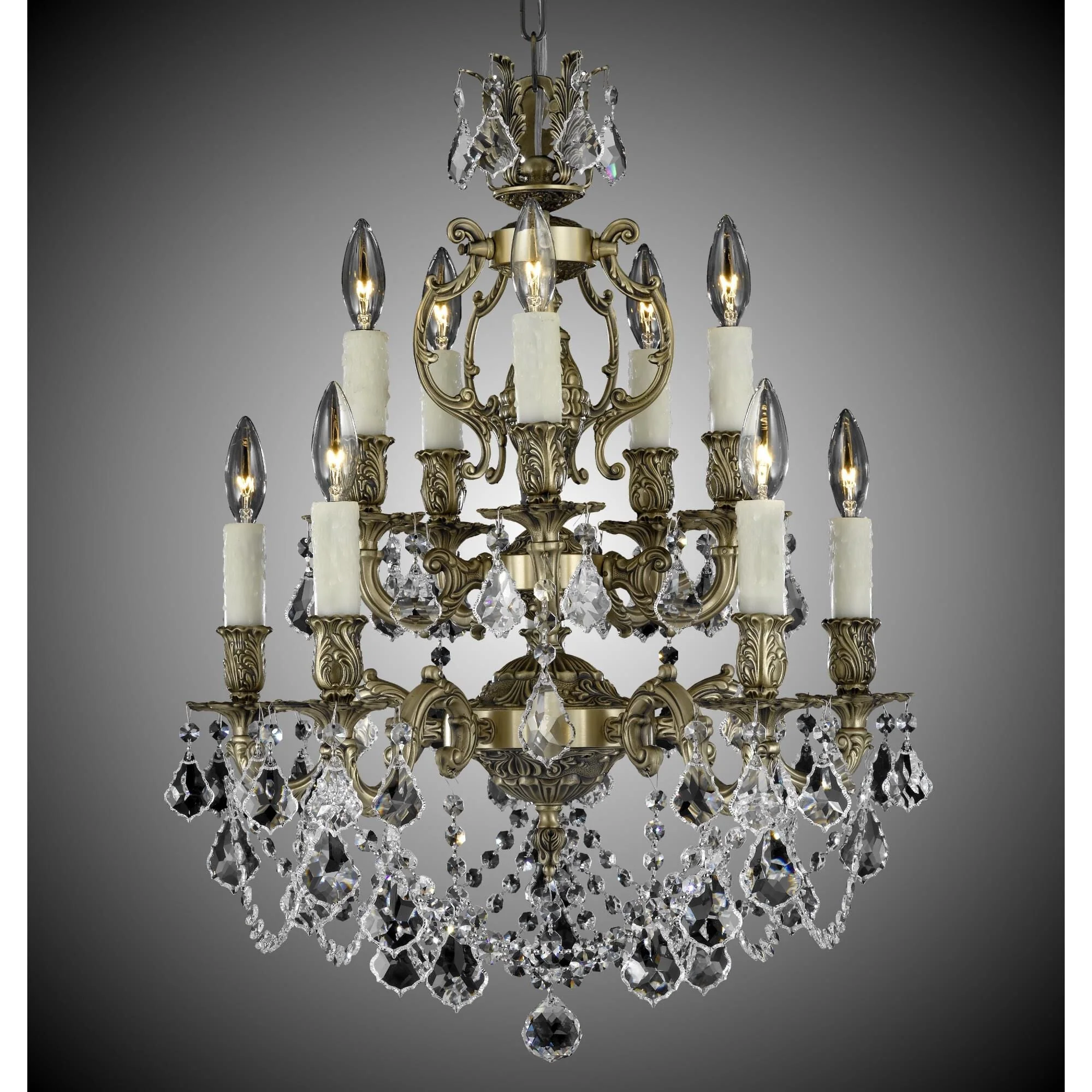 American Brass And Crystal Rosetta 10 Light Mini Chandelier Cp131037 - Image 2