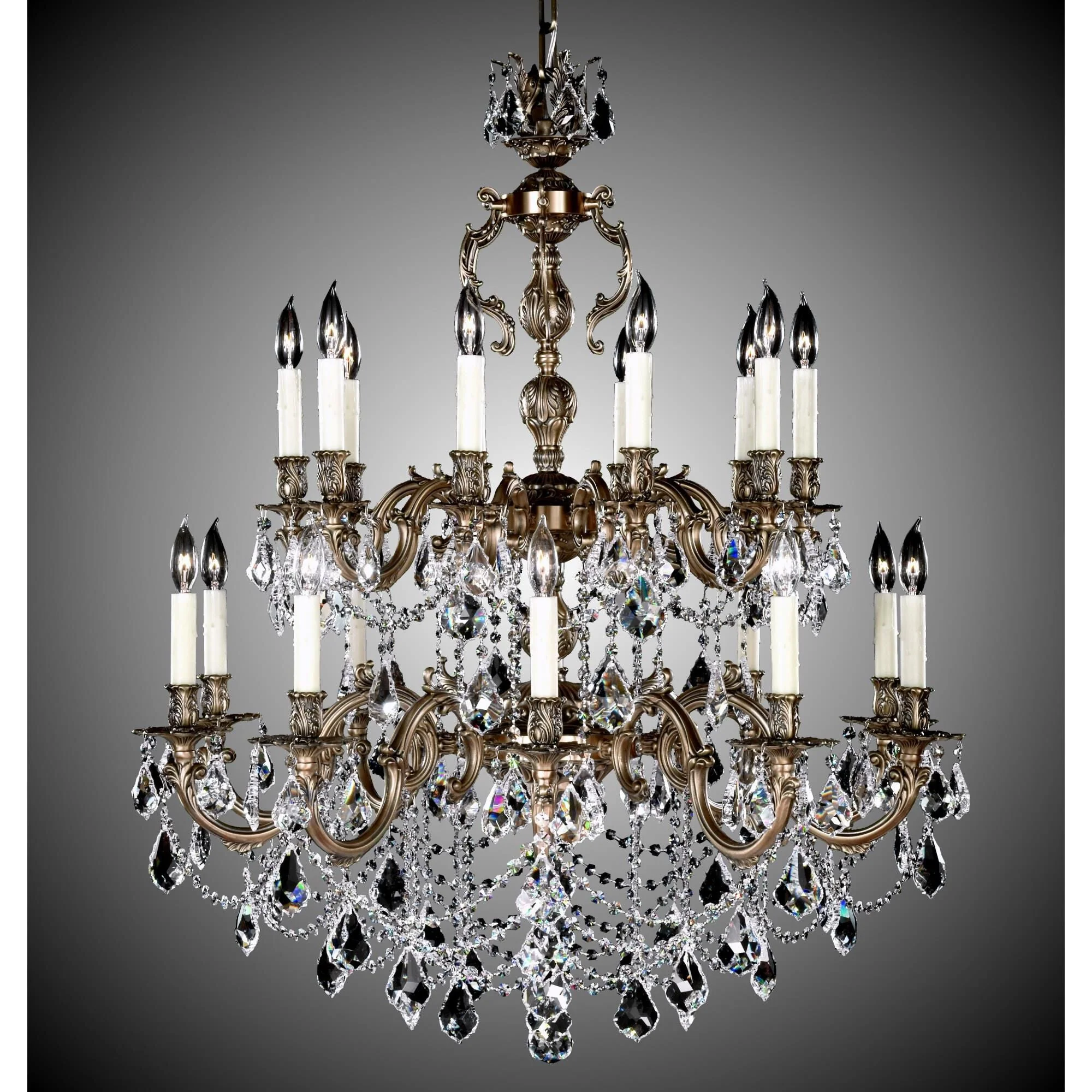 American Brass And Crystal Rosetta 20 Light Chandelier Cp131046 - Image 1