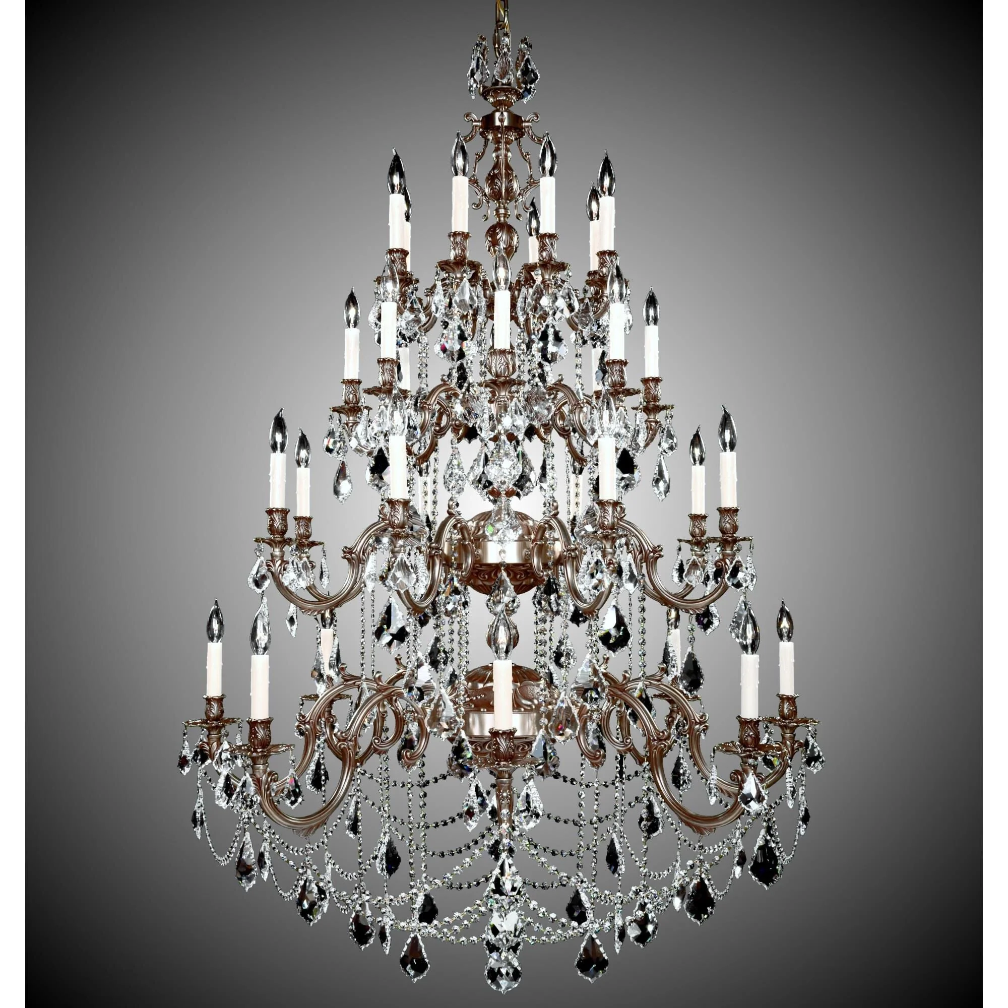American Brass And Crystal Rosetta 32 Light Chandelier Cp131049 - Image 1