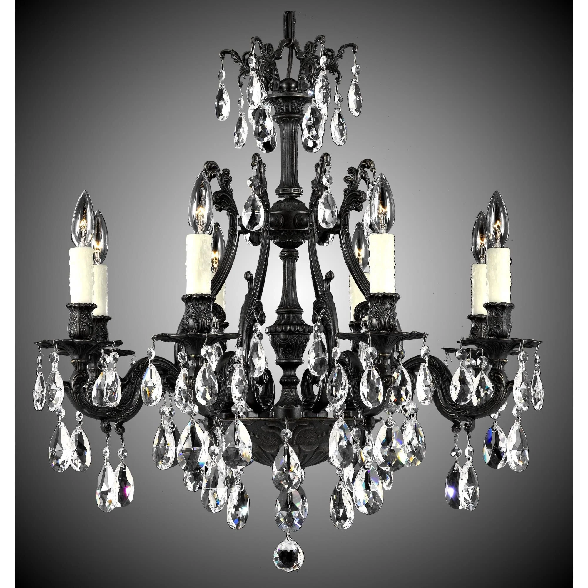 American Brass And Crystal Chateau 8 Light Chandelier Cp322994 - Image 1
