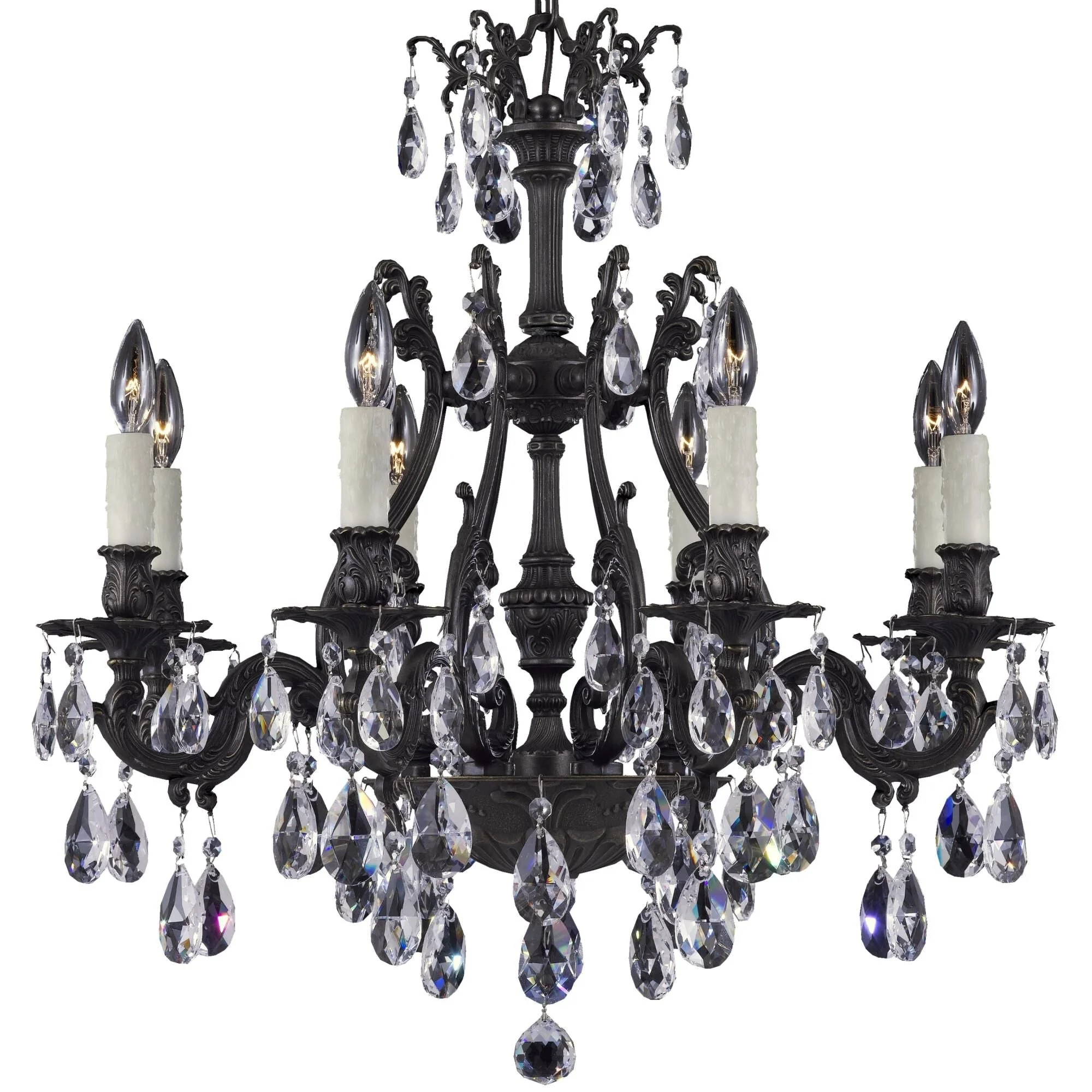 American Brass And Crystal Chateau 8 Light Chandelier Cp322994 - Image 3