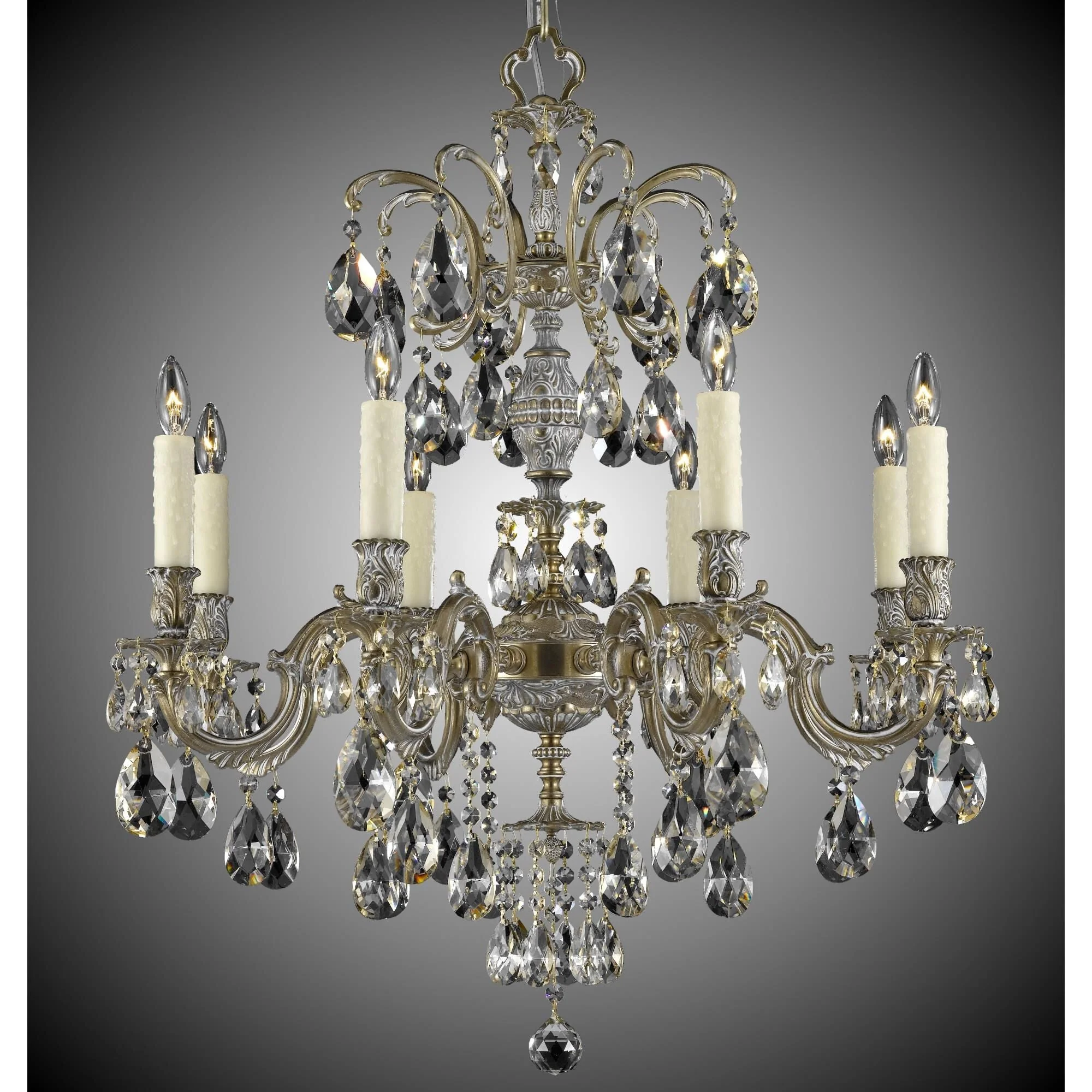 American Brass And Crystal Marlena 8 Light Chandelier Cp131077 - Image 2