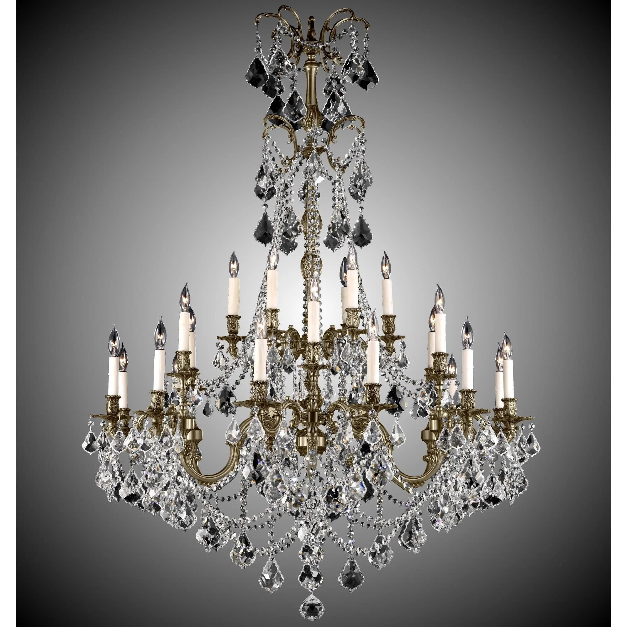 American Brass And Crystal Sterling 32 Light Mini Chandelier Cp344335 - Image 1