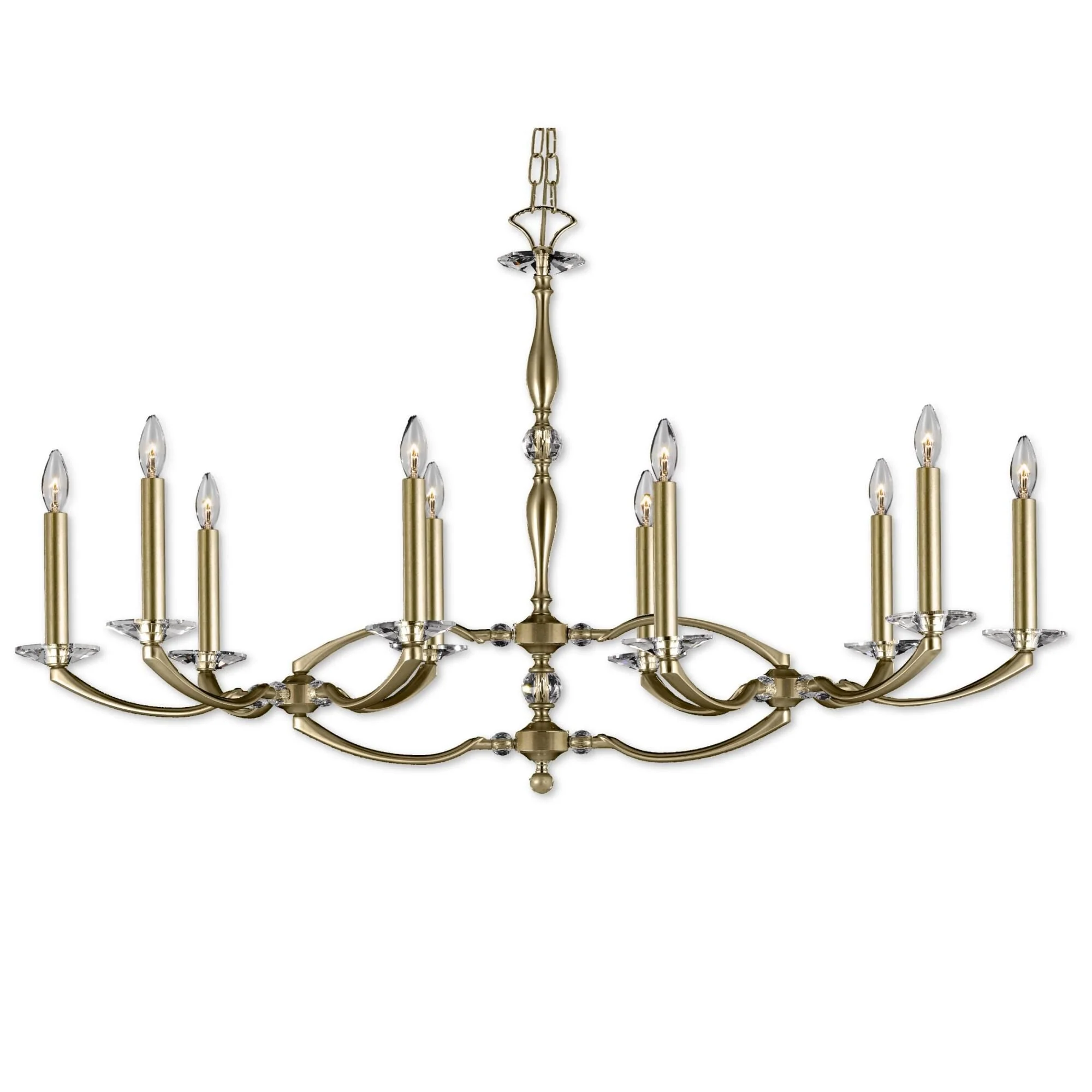 American Brass And Crystal Kensington 23 Inch 10 Light Chandelier Cp150526 - Image 1