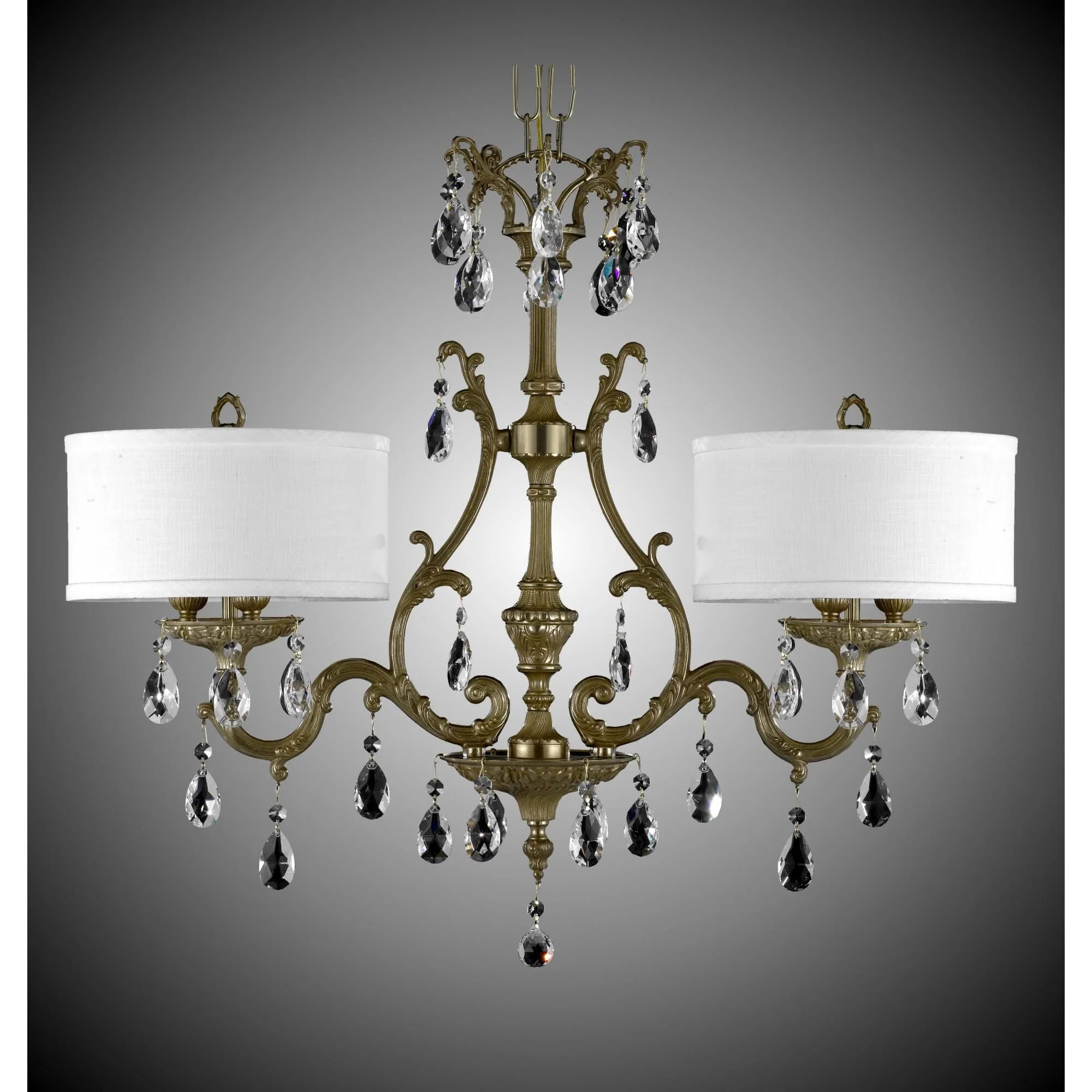 American Brass And Crystal Chateau 10 Inch 6 Light Mini Chandelier Cp270690 - Image 1