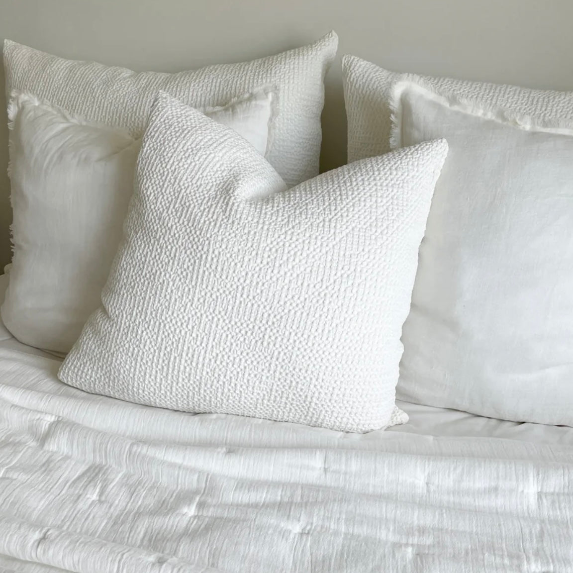 Anaya Home Cool Cotton White Waffle Weave Euro Pillow 26×26 With Down Insert ~DREAMY BEDDING SALE~ Limited Quantity