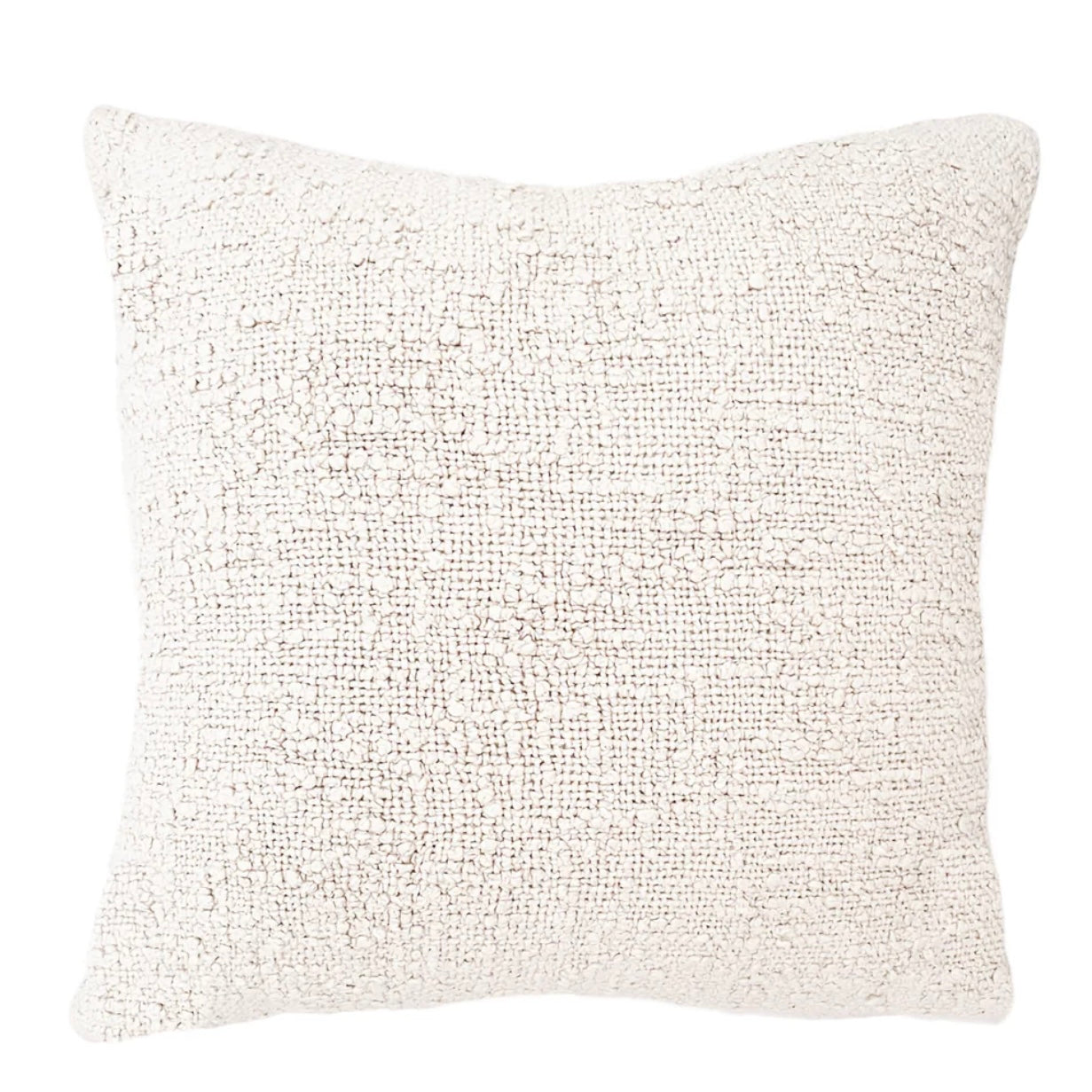Anaya Home Cozy Cotton White Boucle Pillow 20x20 With Down Insert ~ DREAMY BEDDING SALE ~ Limited Quantity - Image 2
