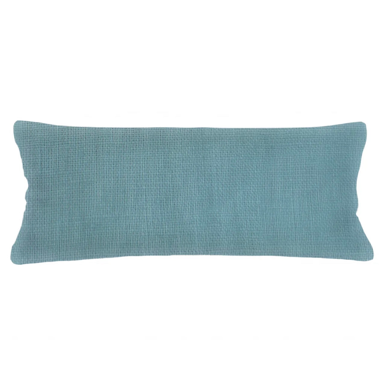 Anaya Home So Soft Linen Turquoise Lumbar Pillow 14x40 With Down Insert - Image 1
