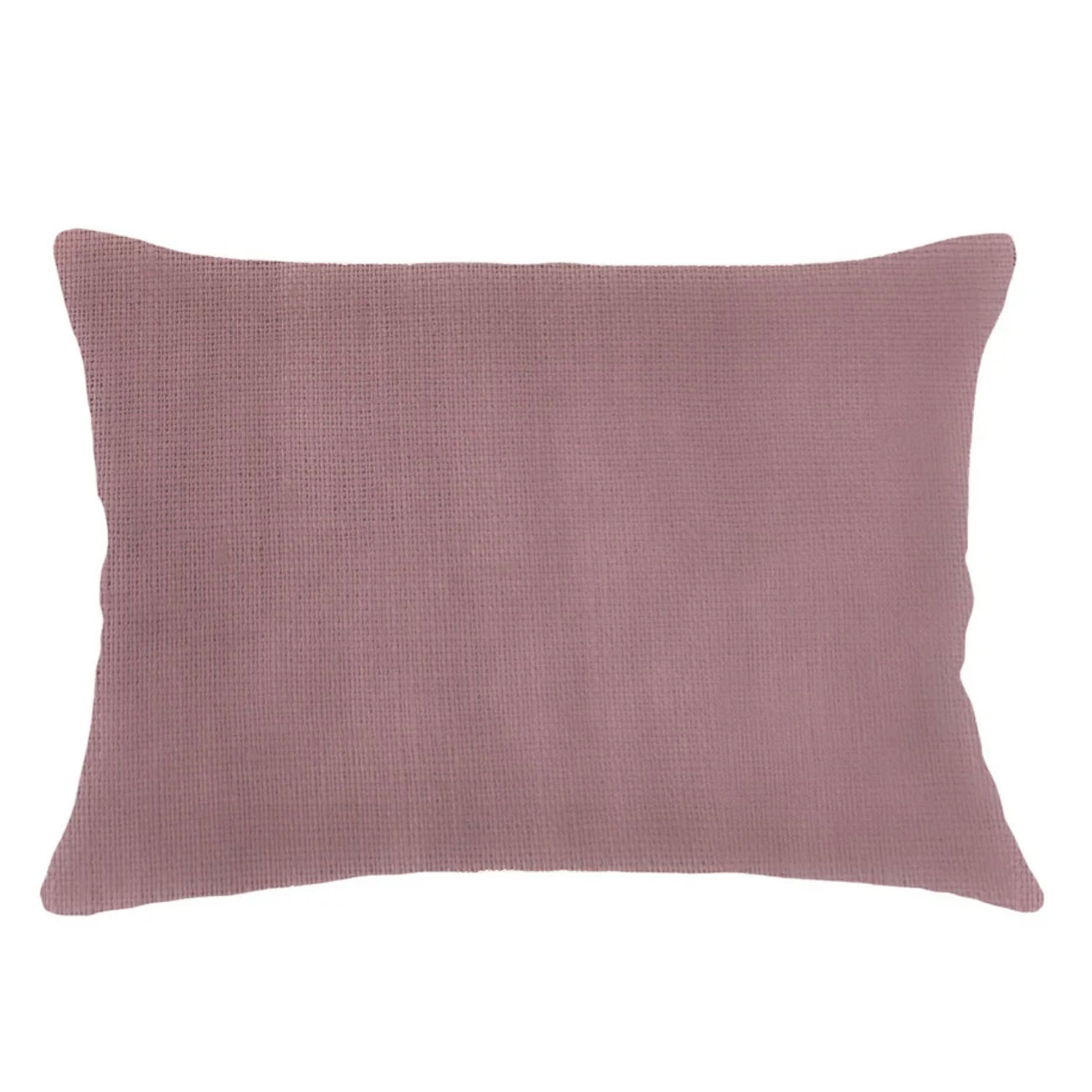 Anaya Home So Soft Linen Mauve Lumbar Pillow 14x20 With Down Insert - Image 1