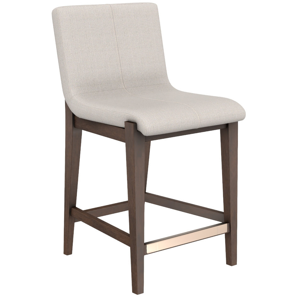 Uttermost Klemens Linen Performance Fabric Seat With Light Walnut Birch Wood Base Counter Stool - Image 3
