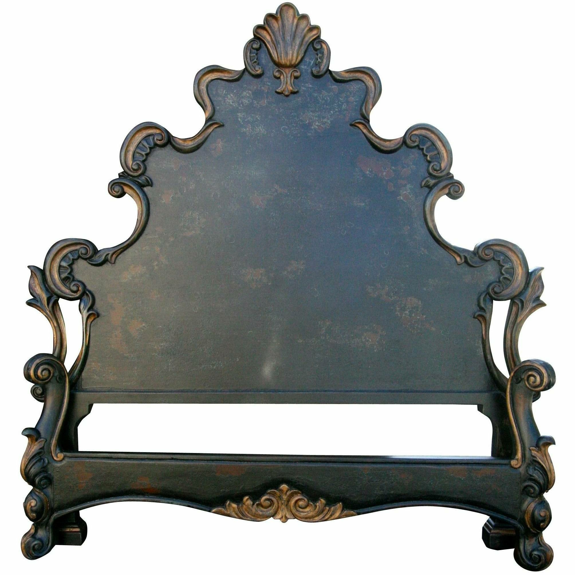 Casa Bonita Peruvian Hand-Painted Carved Wood Isabella King Size Bed - Image 1