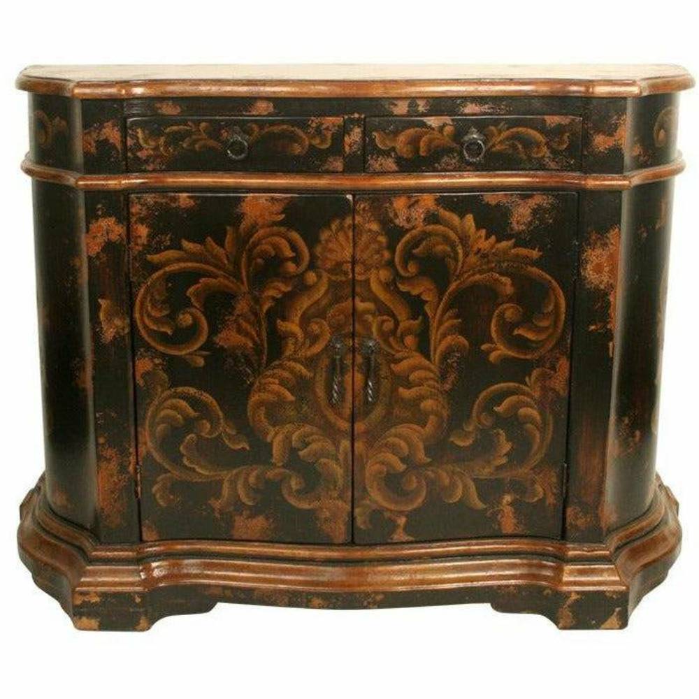 Casa Bonita Peruvian Hand-Painted Carved Wood Veneto Buffet
