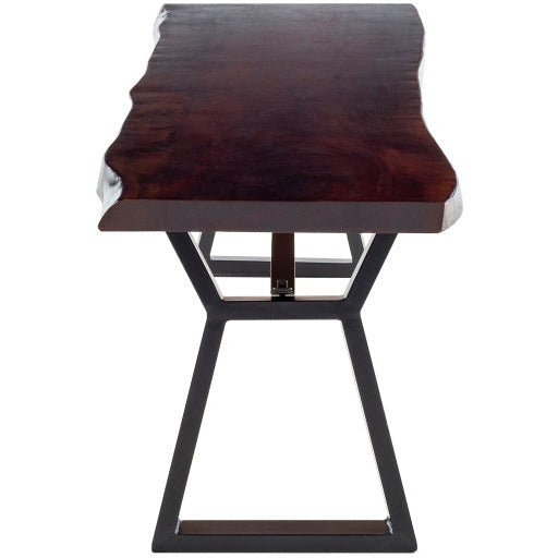 Surya Stavanger Modern Wood Dining Bench With Black Metal Legs - Image 2