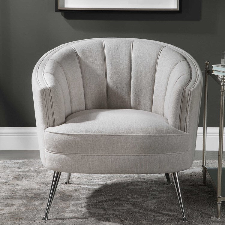 Uttermost Janie Channeled Barrel Back Accent Chair - Image 1