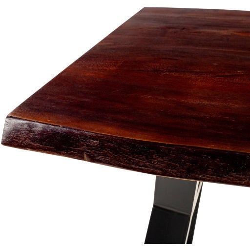 Surya Stavanger Modern Wood Dining Table With Black Metal Base - Image 3
