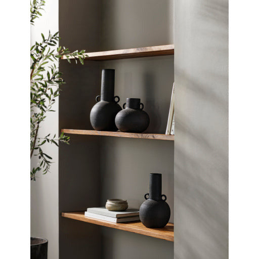 Surya Acanceh Collection Set of 3 Modern Black Ceramic Vases CCH-001 - Image 3